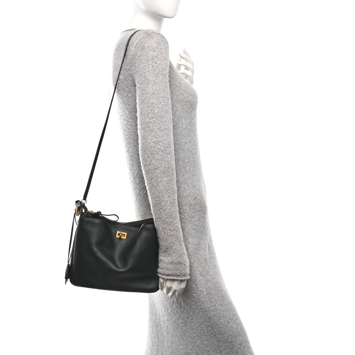 Natural Smooth Calfskin Small Rodeo Hobo Black - Image 3