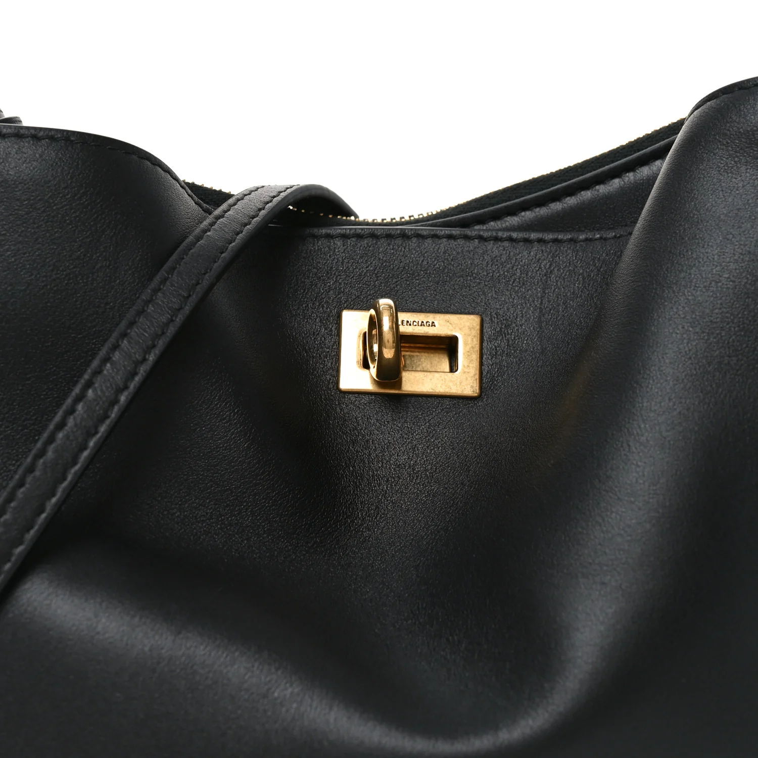 Natural Smooth Calfskin Small Rodeo Hobo Black - Image 8