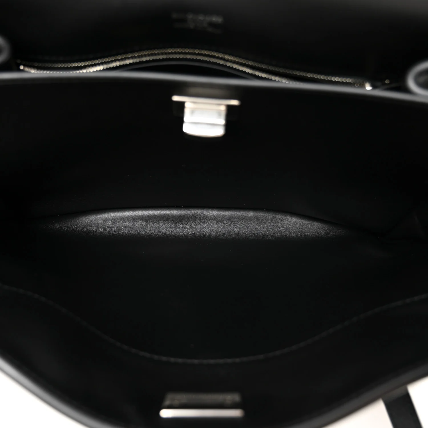 Natural Smooth Calfskin Small Rodeo Top Handle Handbag Black - Image 5