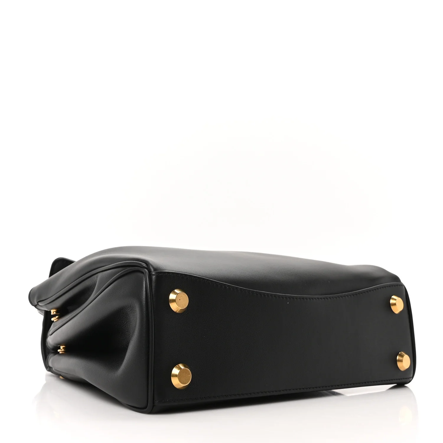 Natural Smooth Calfskin Small Rodeo Top Handle Handbag Black - Image 4