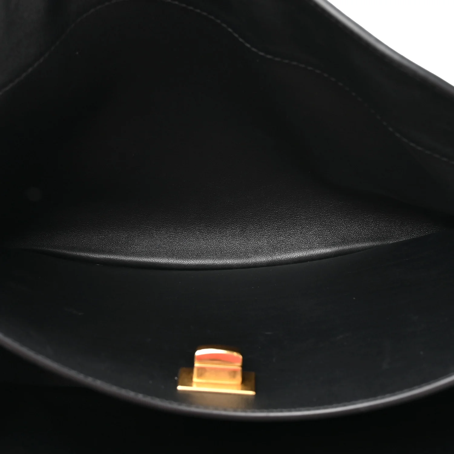 Natural Smooth Calfskin Small Rodeo Top Handle Handbag Black - Image 5