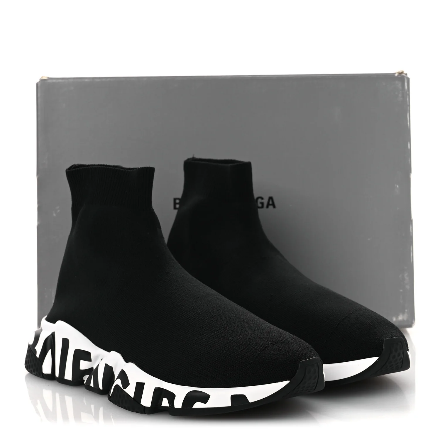 Neoprene Knit Womens Speed Graffiti Sneakers 40 Black White - Image 12