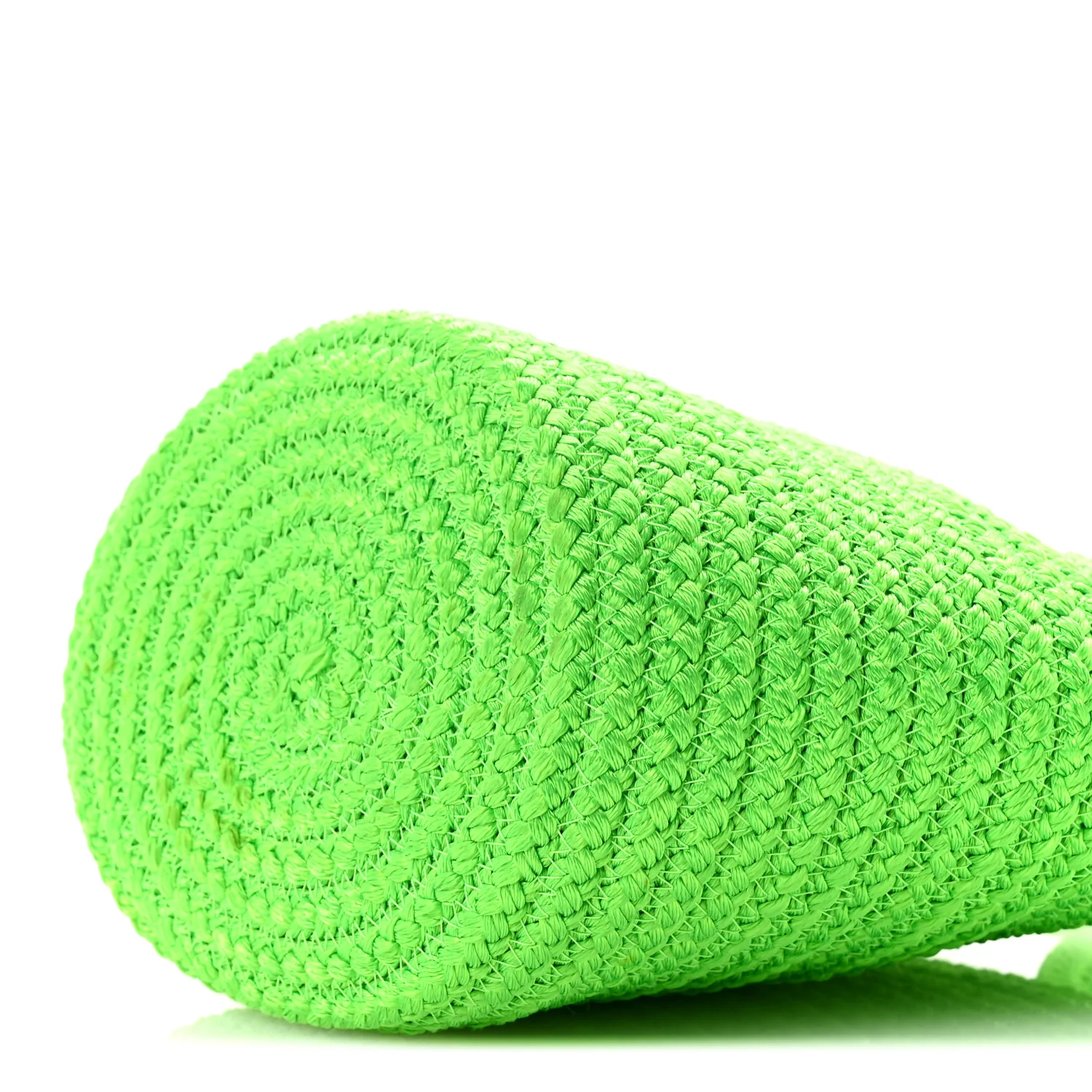 Nylon Lambskin Woven Small Ibiza Basket With Strap Green - Image 10