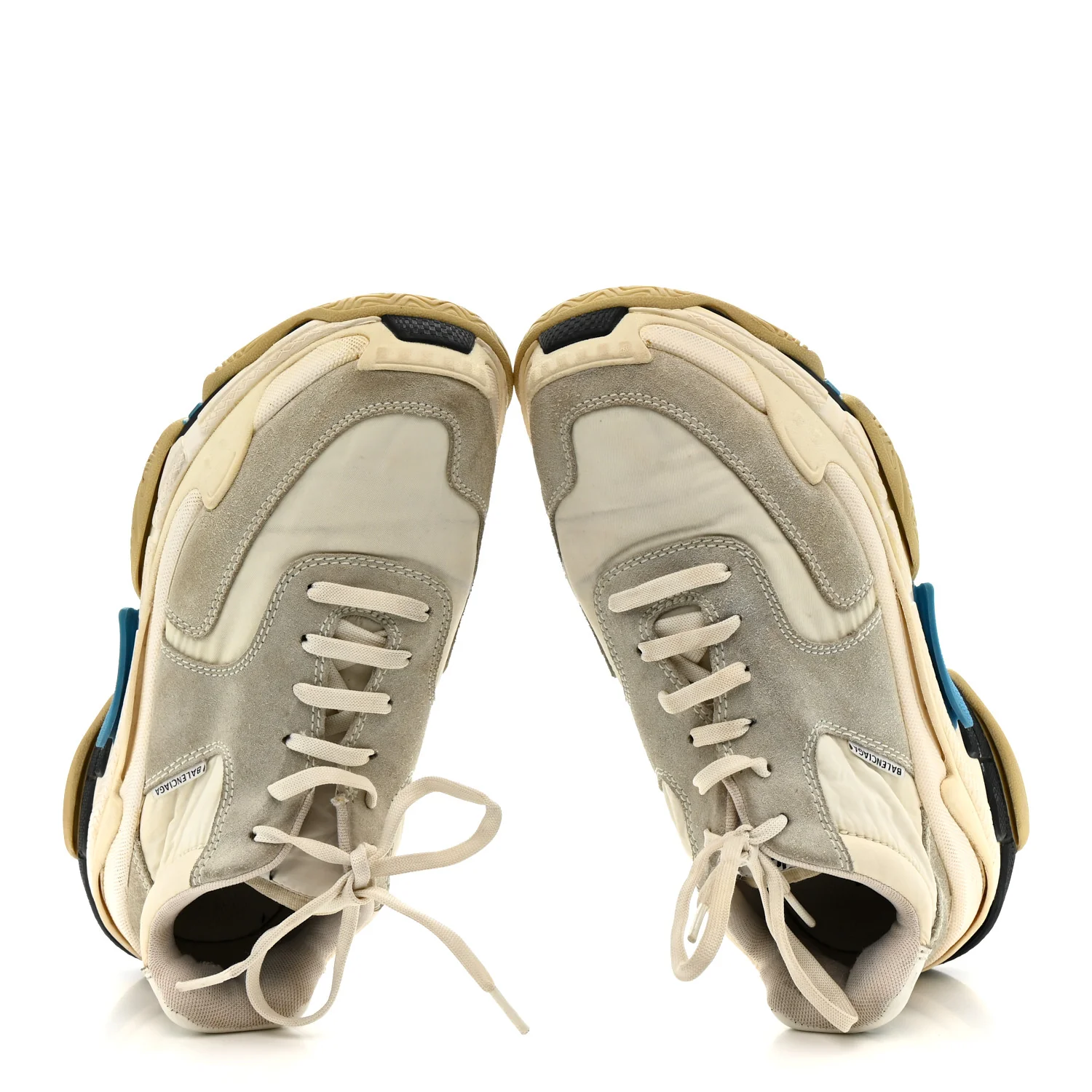 Nylon Suede Womens Triple S 2.0 Sneakers 39 Blue Multicolor - Image 2