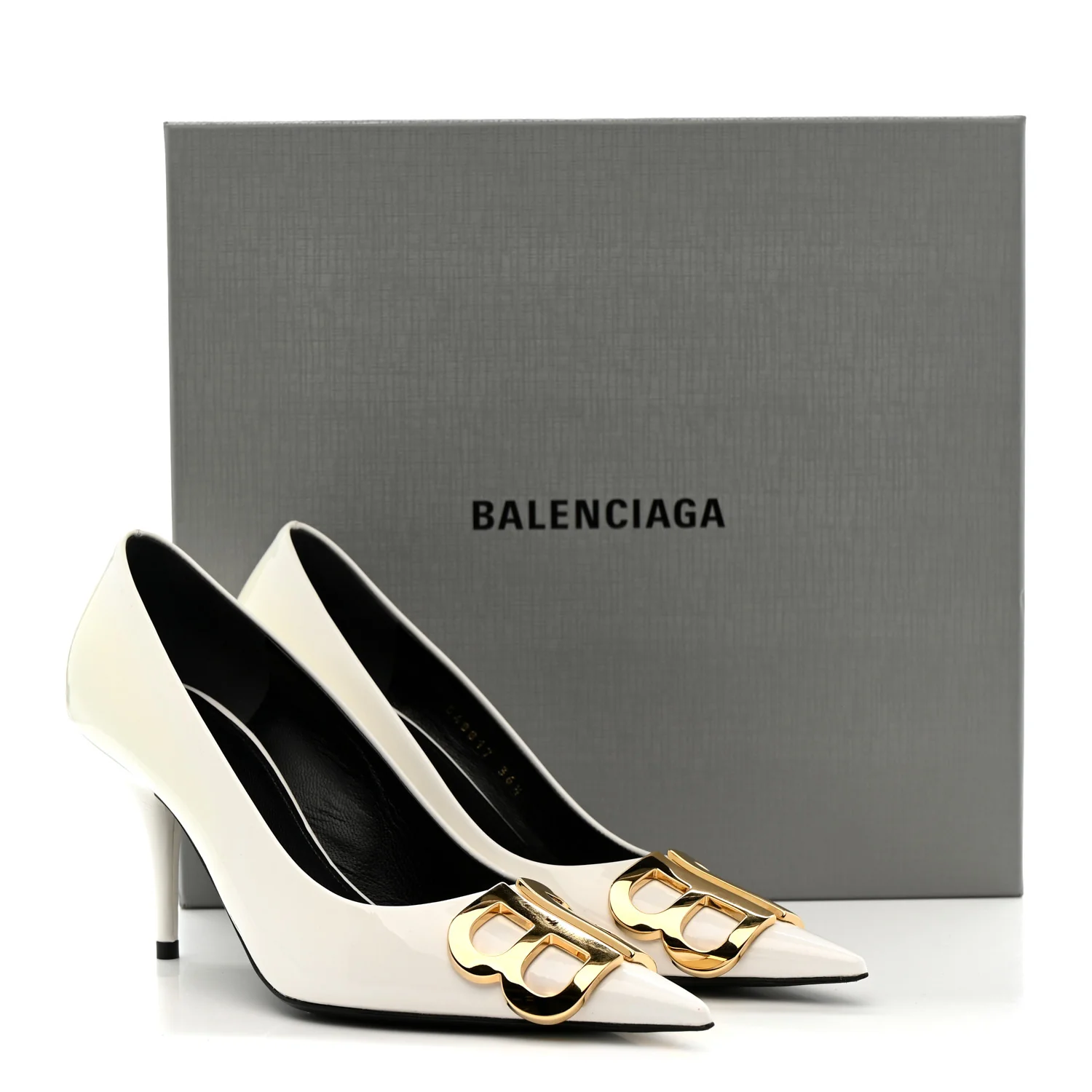 Patent BB Square Knife Pointed Toe Pump 36.5 White - Image 10