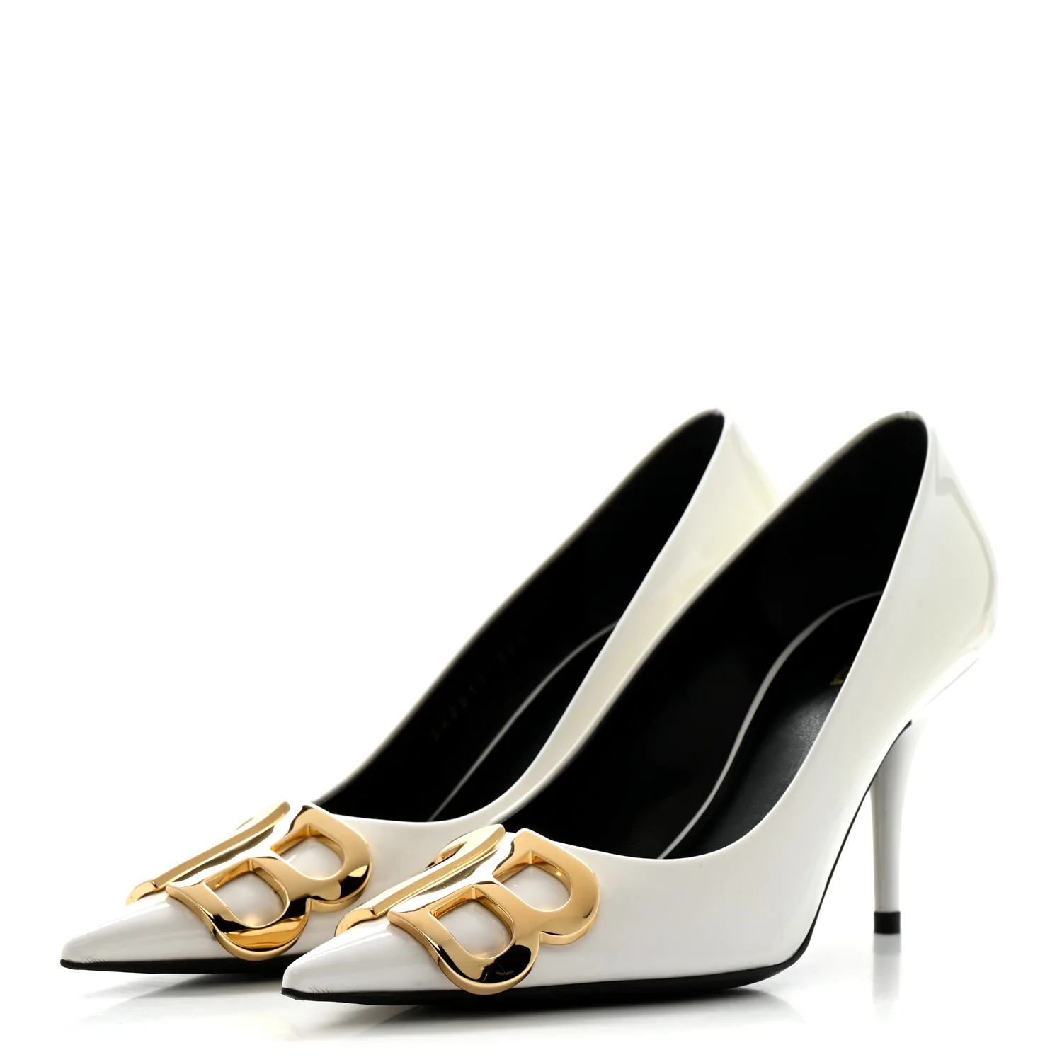 Patent BB Square Knife Pointed Toe Pump 36.5 White - Image 4