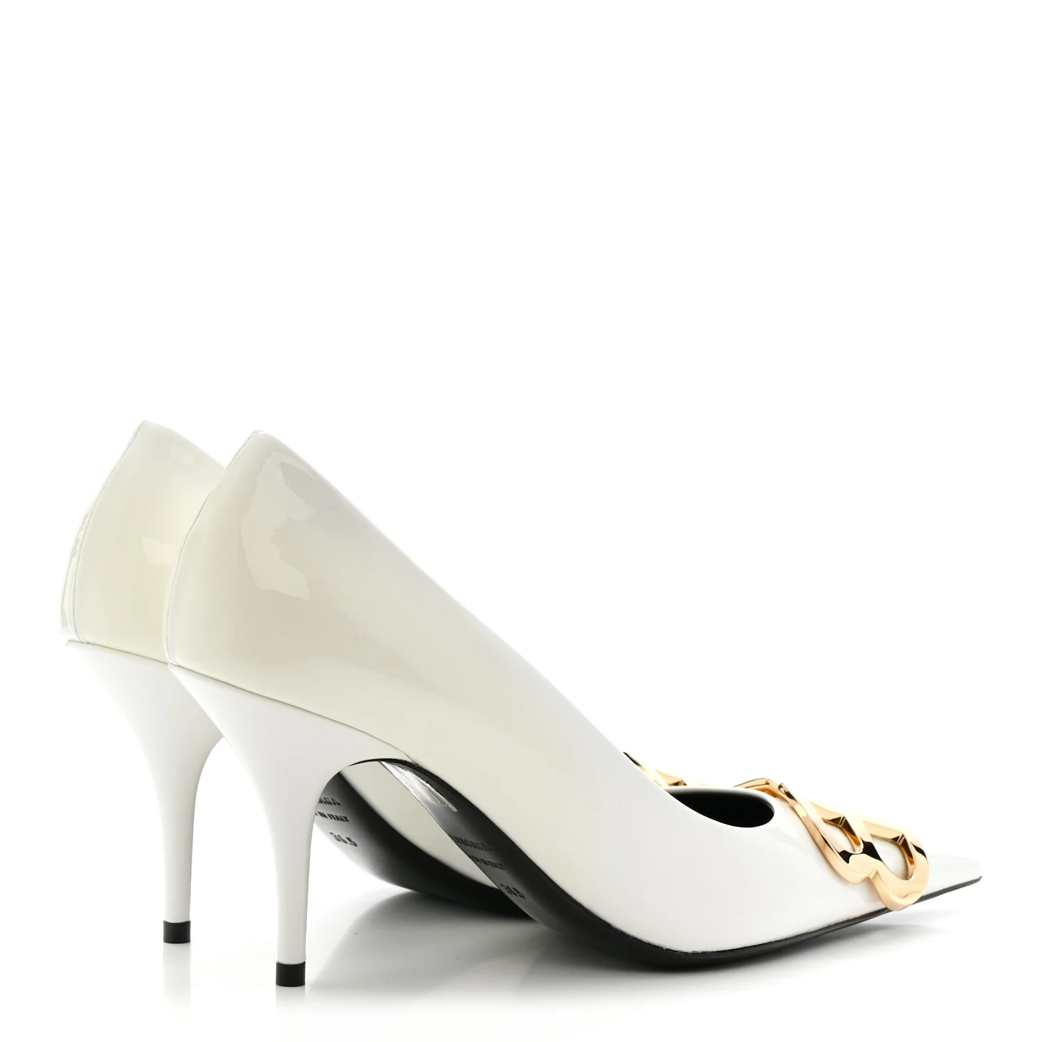 Patent BB Square Knife Pointed Toe Pump 36.5 White - Image 5