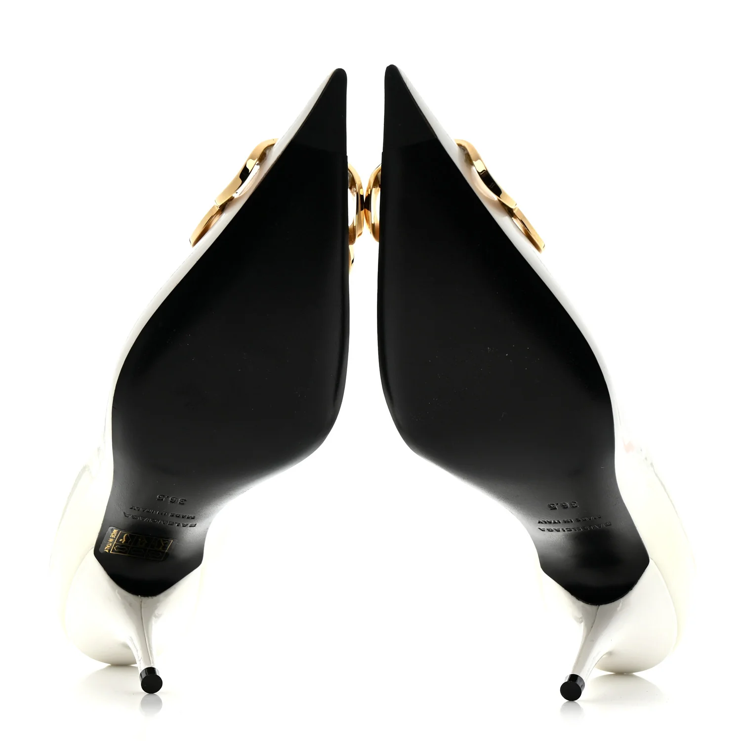 Patent BB Square Knife Pointed Toe Pump 36.5 White - Image 6