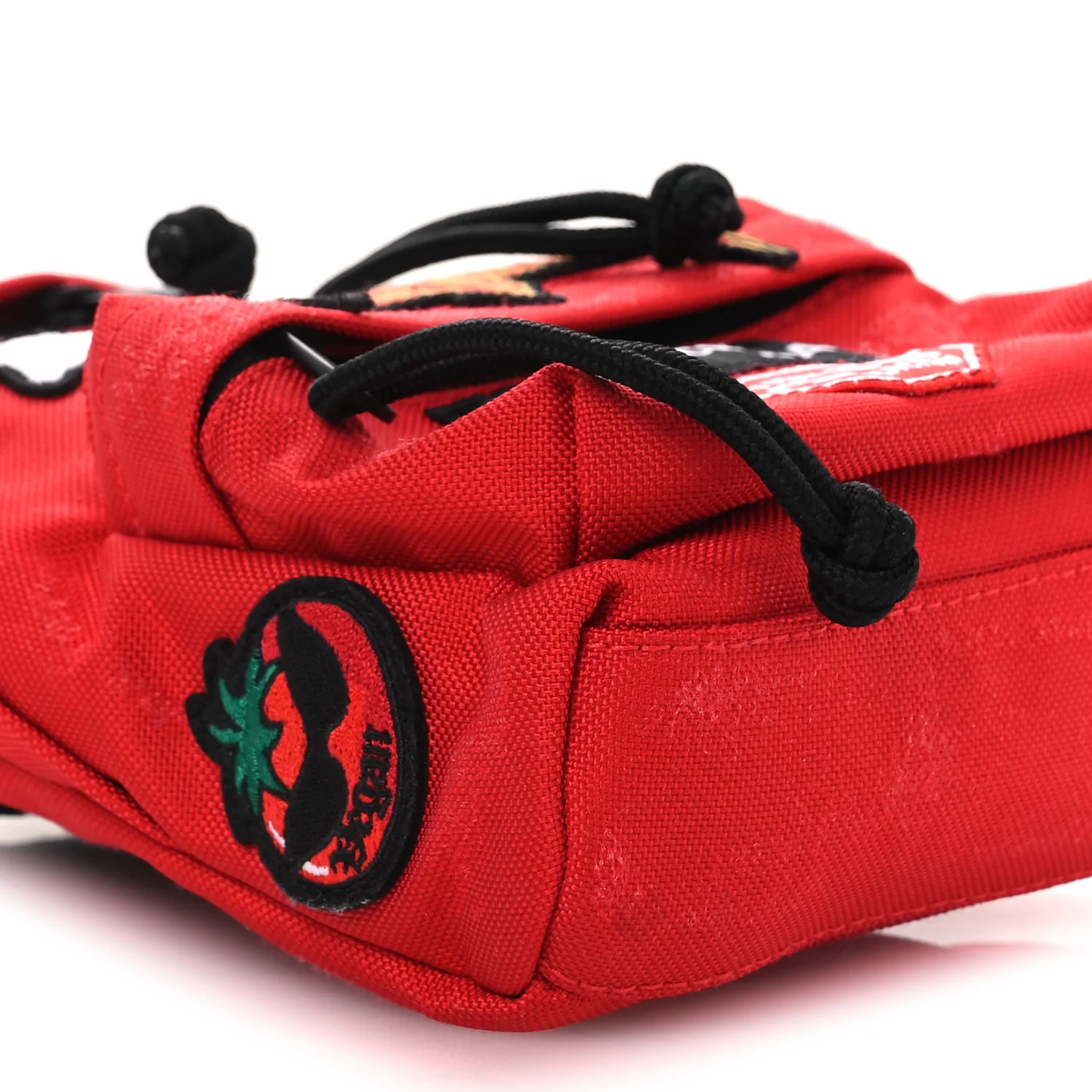 Recycled Casual Nylon Patches Mini Explorer Crossbody Backpack Red - Image 8