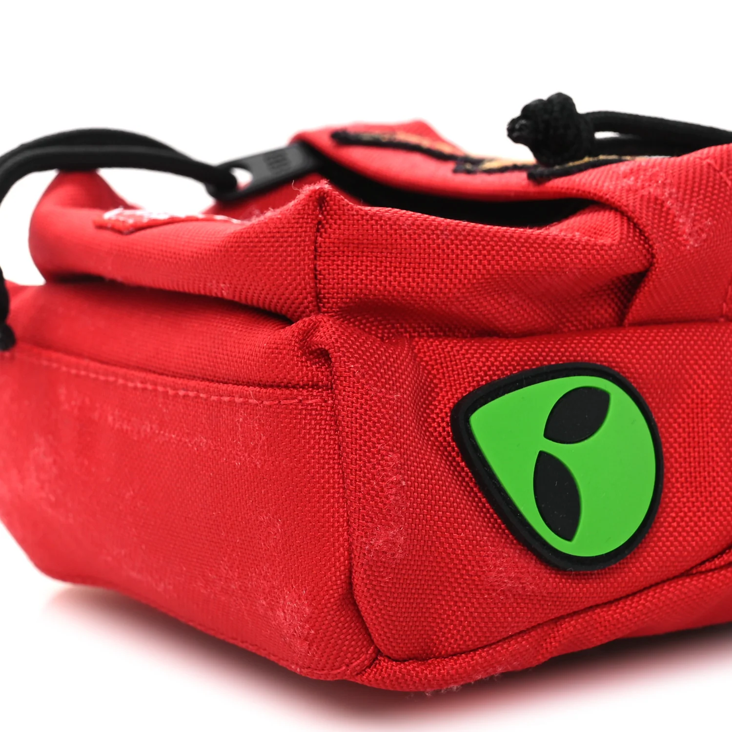 Recycled Casual Nylon Patches Mini Explorer Crossbody Backpack Red - Image 9