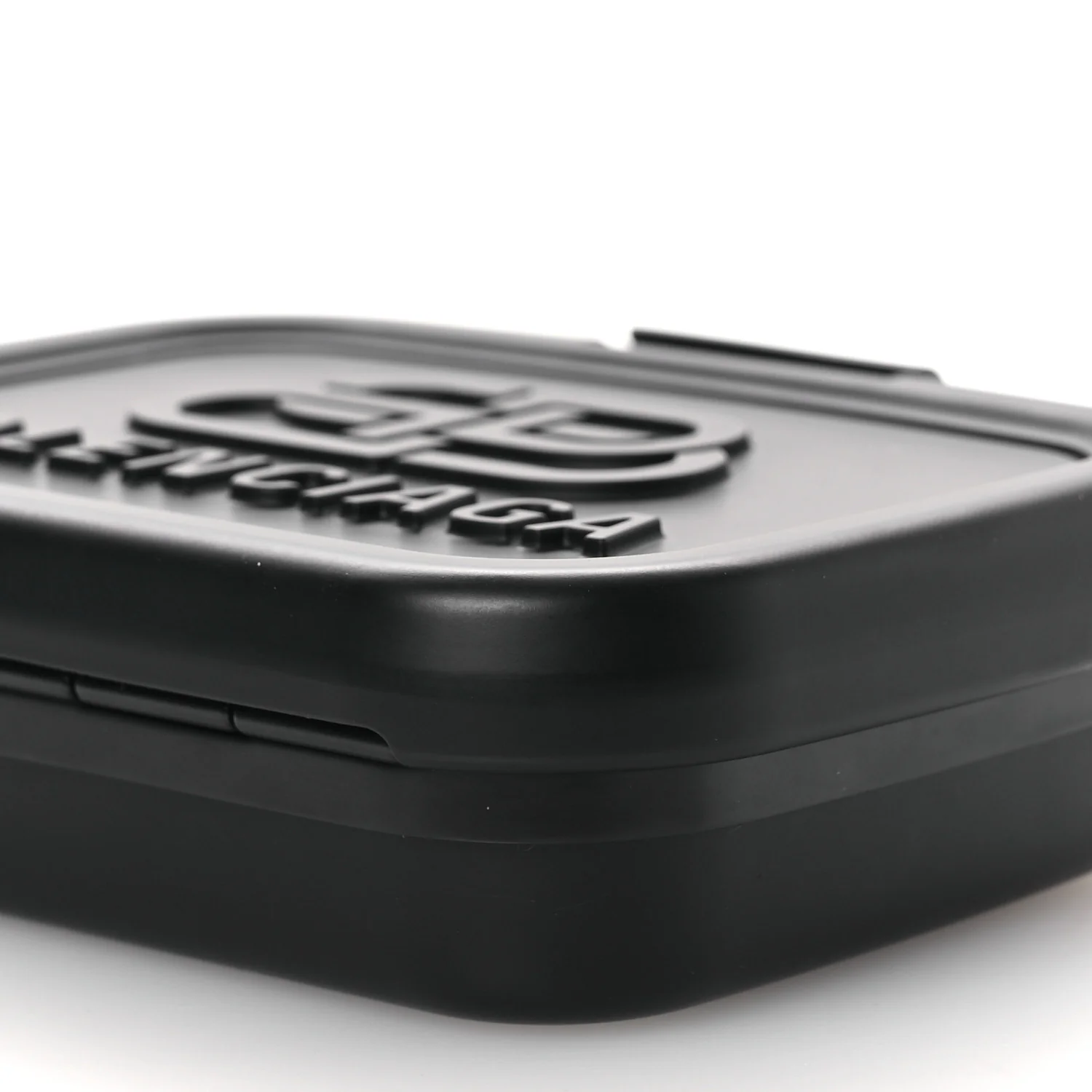 Recycled Plastic Calfskin Embossed Mini Lunch Box Case with Strap Black - Image 11