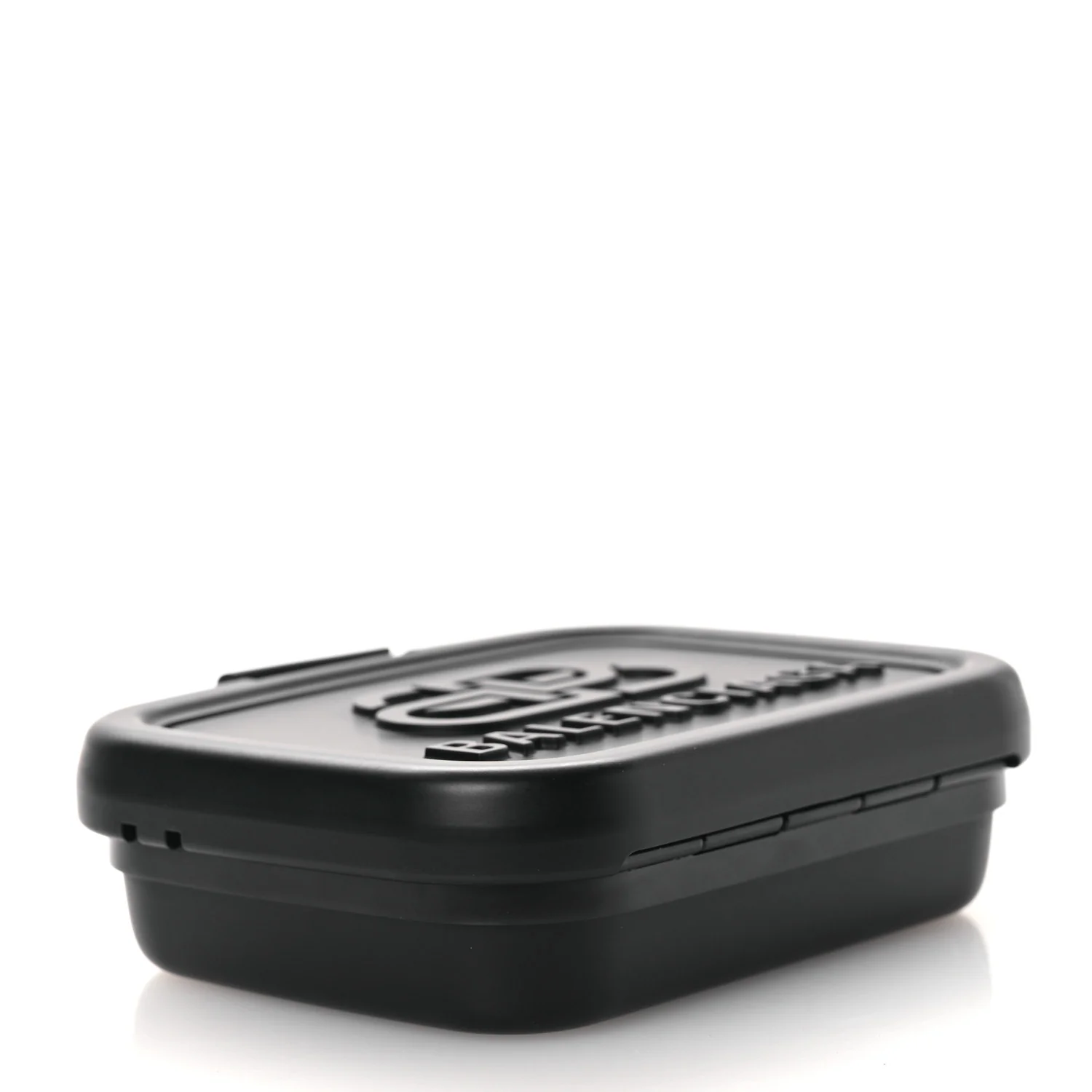 Recycled Plastic Calfskin Embossed Mini Lunch Box Case with Strap Black - Image 4