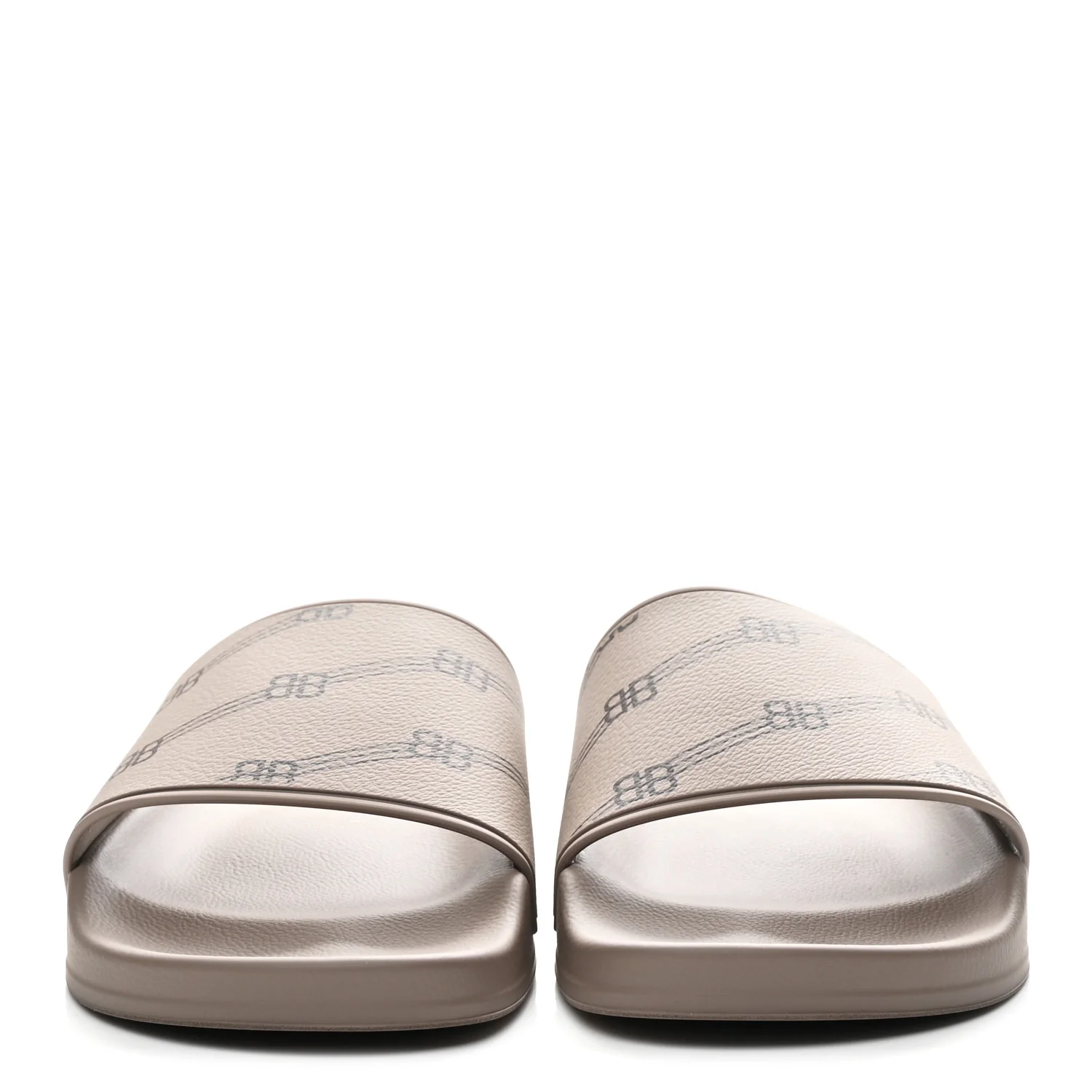 Rubber Allover Logo Mens Pool Slide Sandals 42 Dark Mink - Image 3