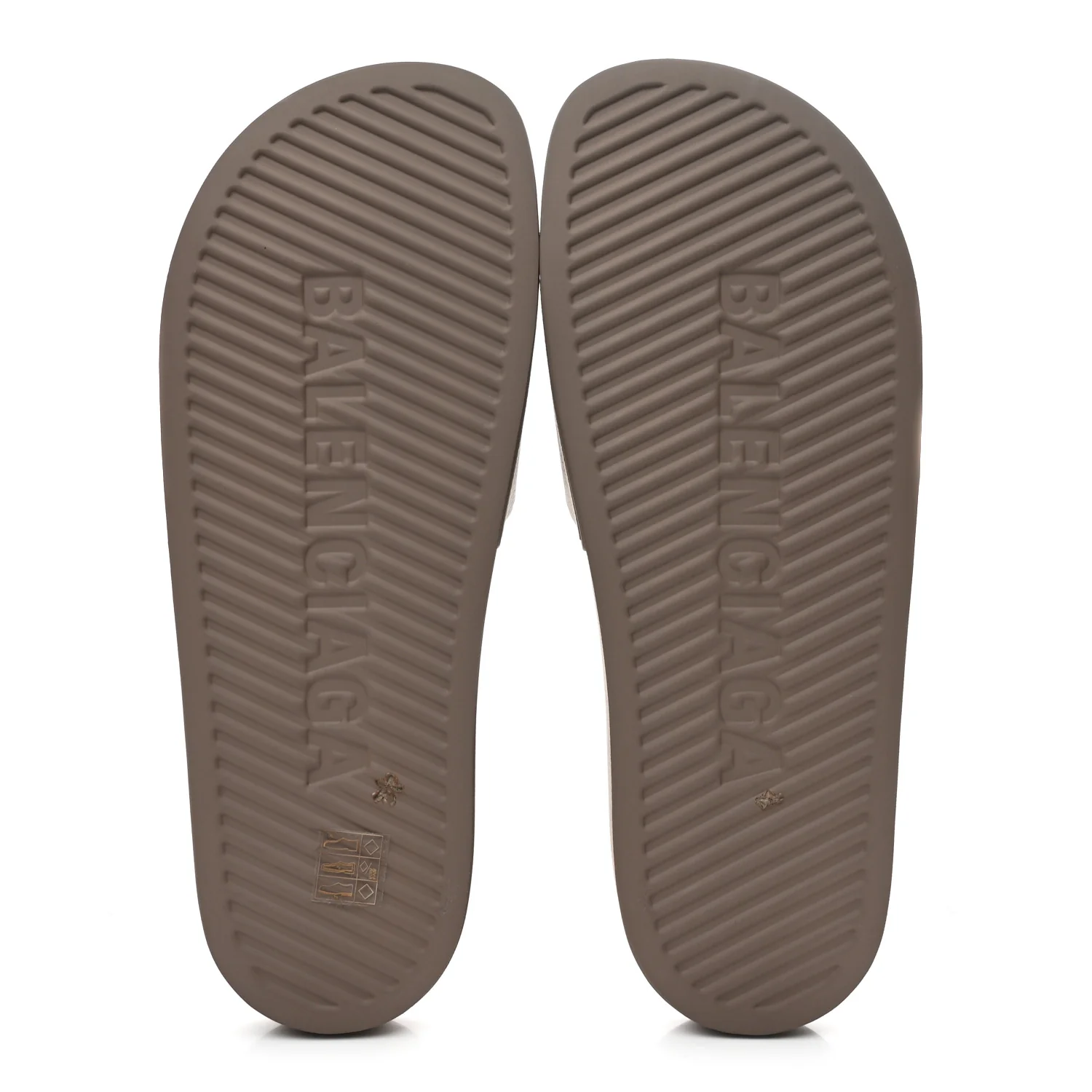 Rubber Allover Logo Mens Pool Slide Sandals 42 Dark Mink - Image 6