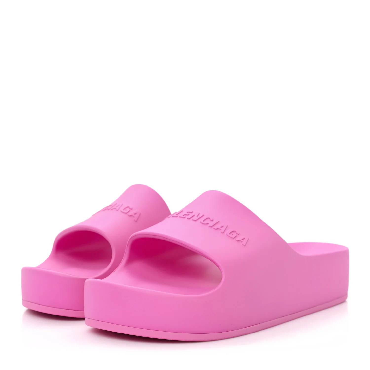 Rubber Chunky Platform Slide Sandals 41 Pink - Image 4
