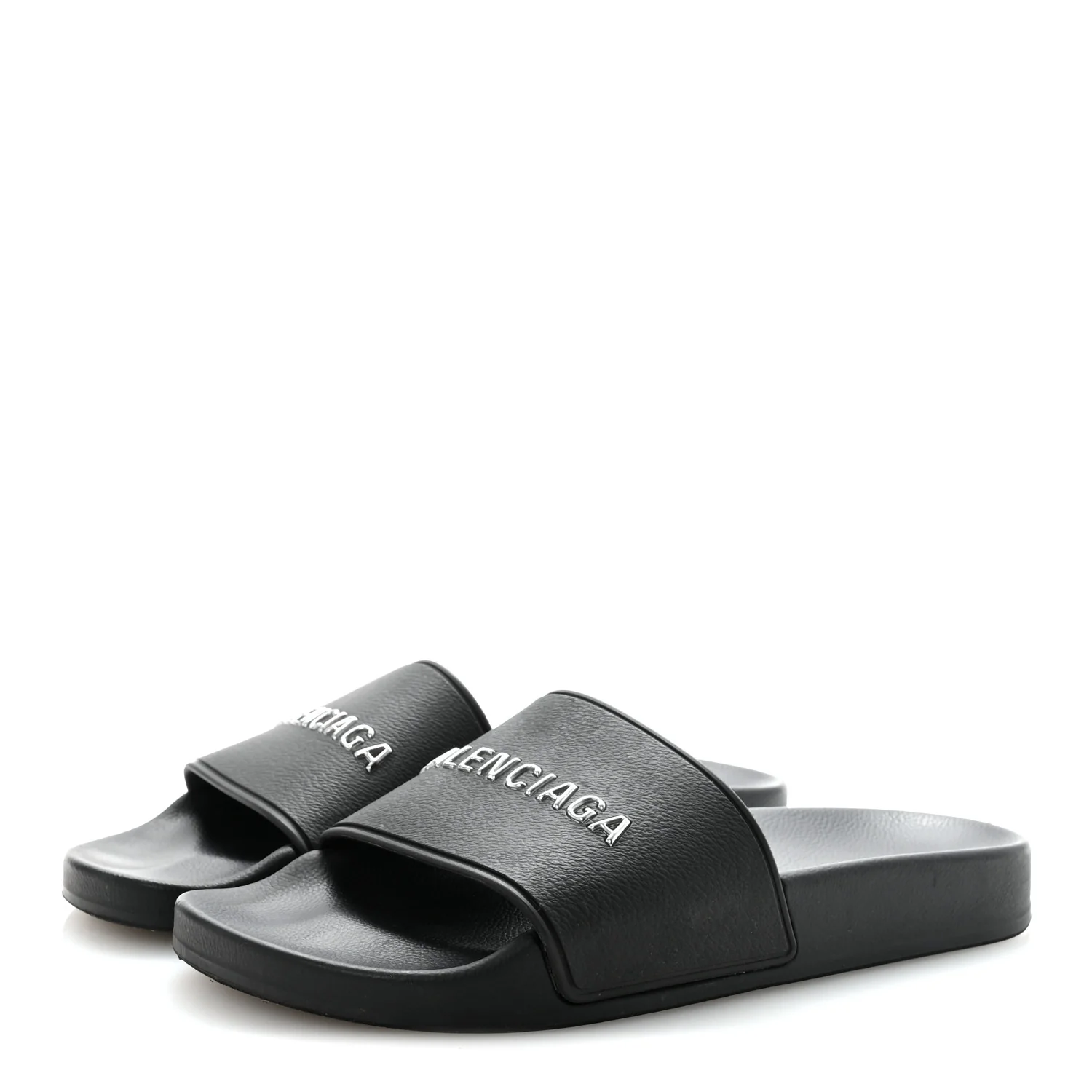 Rubber Logo Pool Slide Sandals 37 Black - Image 7
