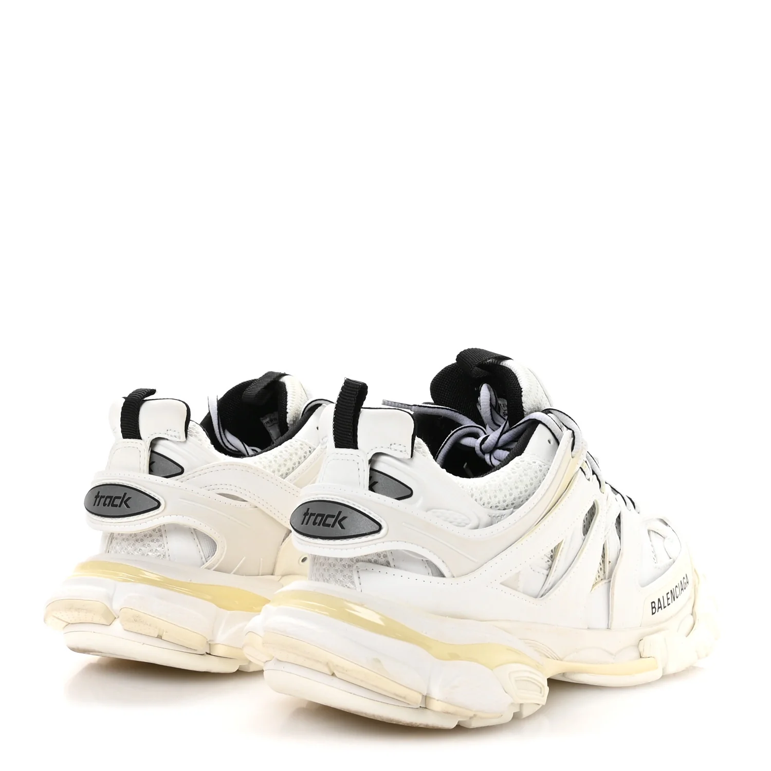 Rubber Mesh Fabric Bicolor Recycled Sole Womens Track Sneakers 39 White Black - Image 5