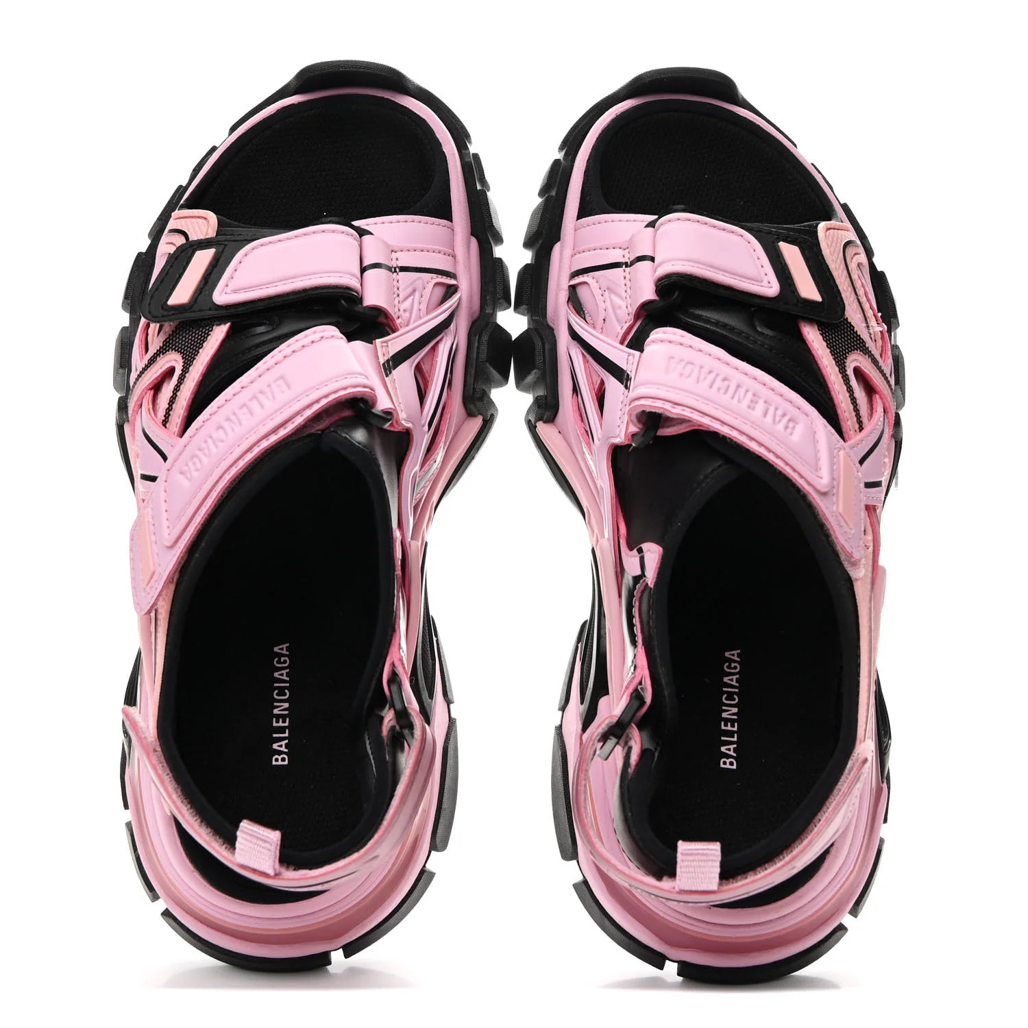 Rubber Neoprene Bi-Color Womens Track Sandals 37 Pink Black - Image 2