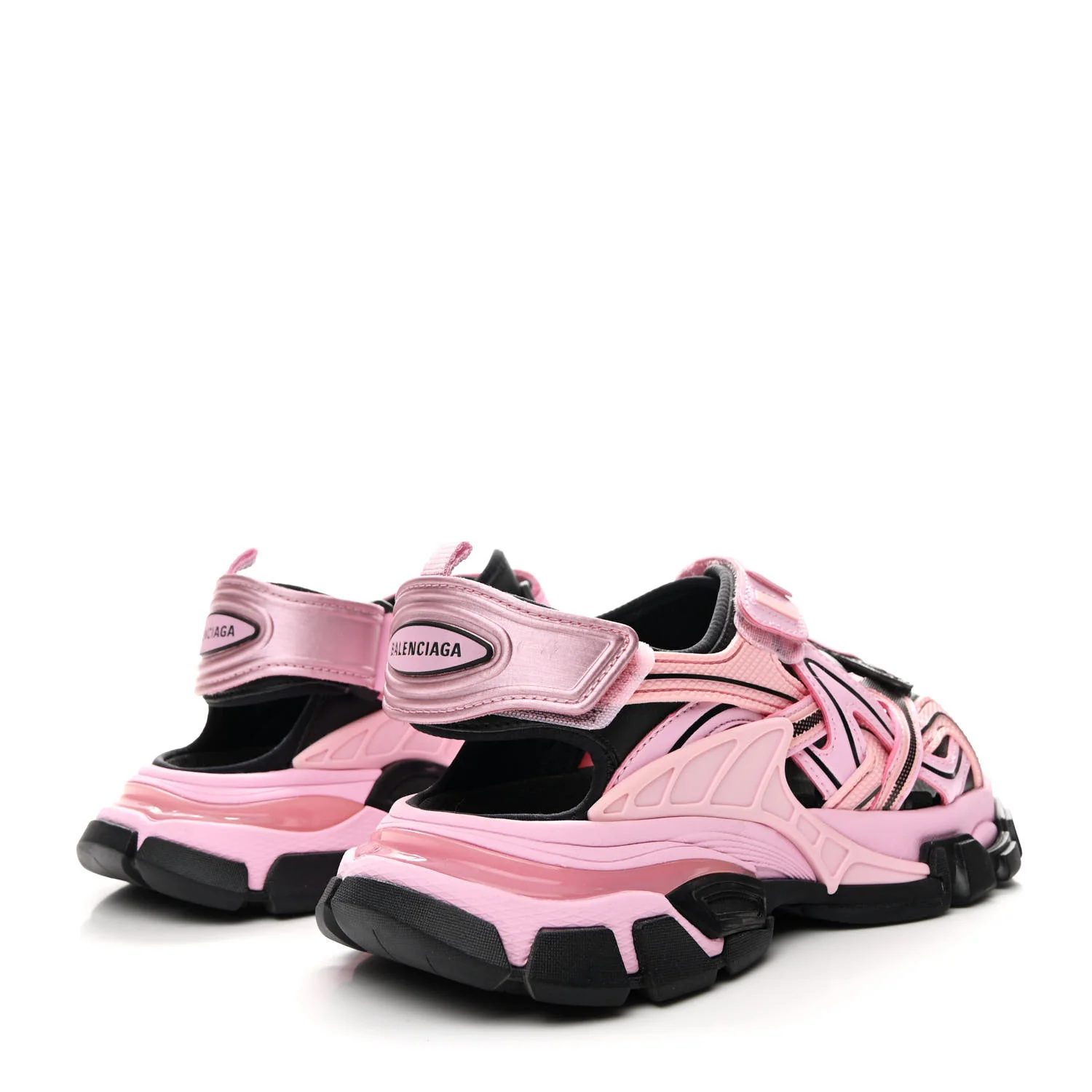 Rubber Neoprene Bi-Color Womens Track Sandals 37 Pink Black - Image 5