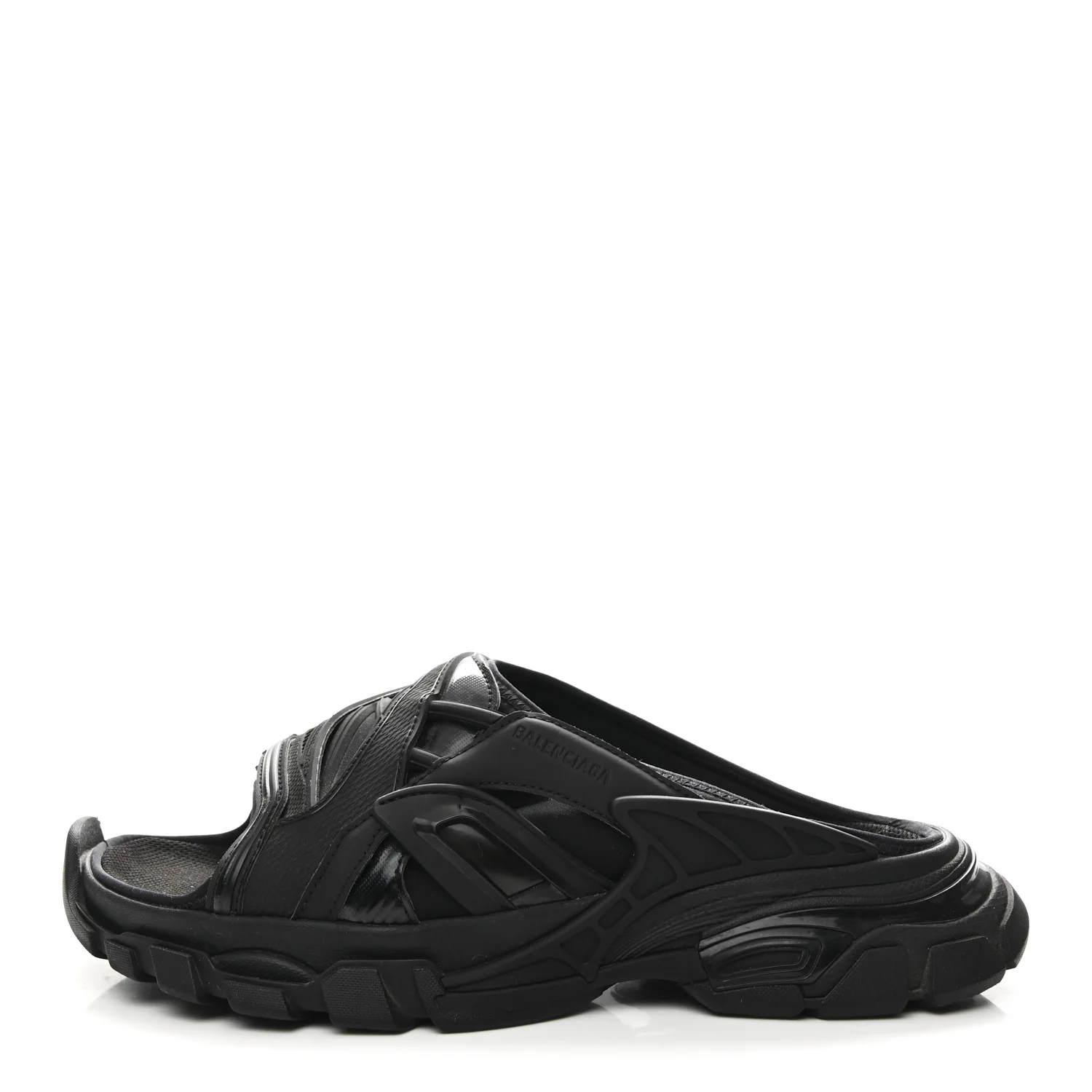 Rubber Track Slide Sandals 41 Black