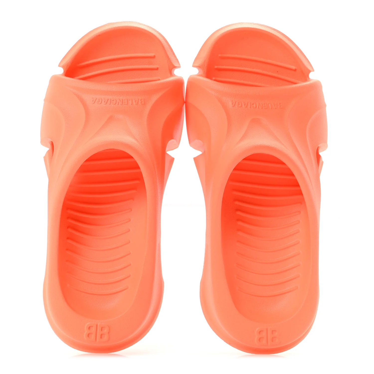 Rubber Womens Mold Slide Sandals 38 Fluo Orange - Image 2