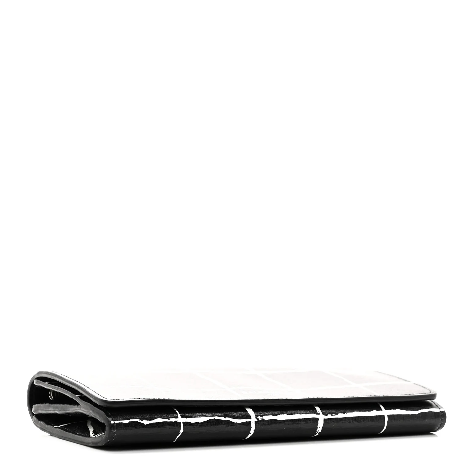 Saffiano Square Check Wallet Black White - Image 4