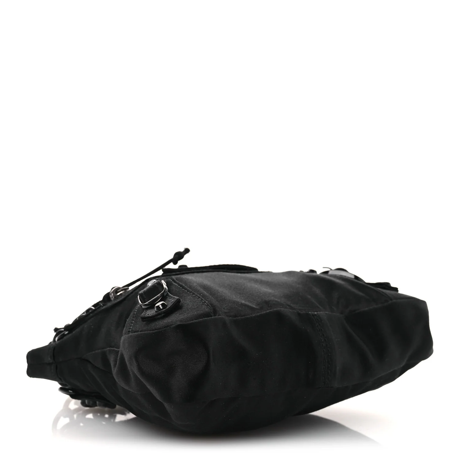 Satin Enamel Classique Chain Shoulder Bag Black - Image 4