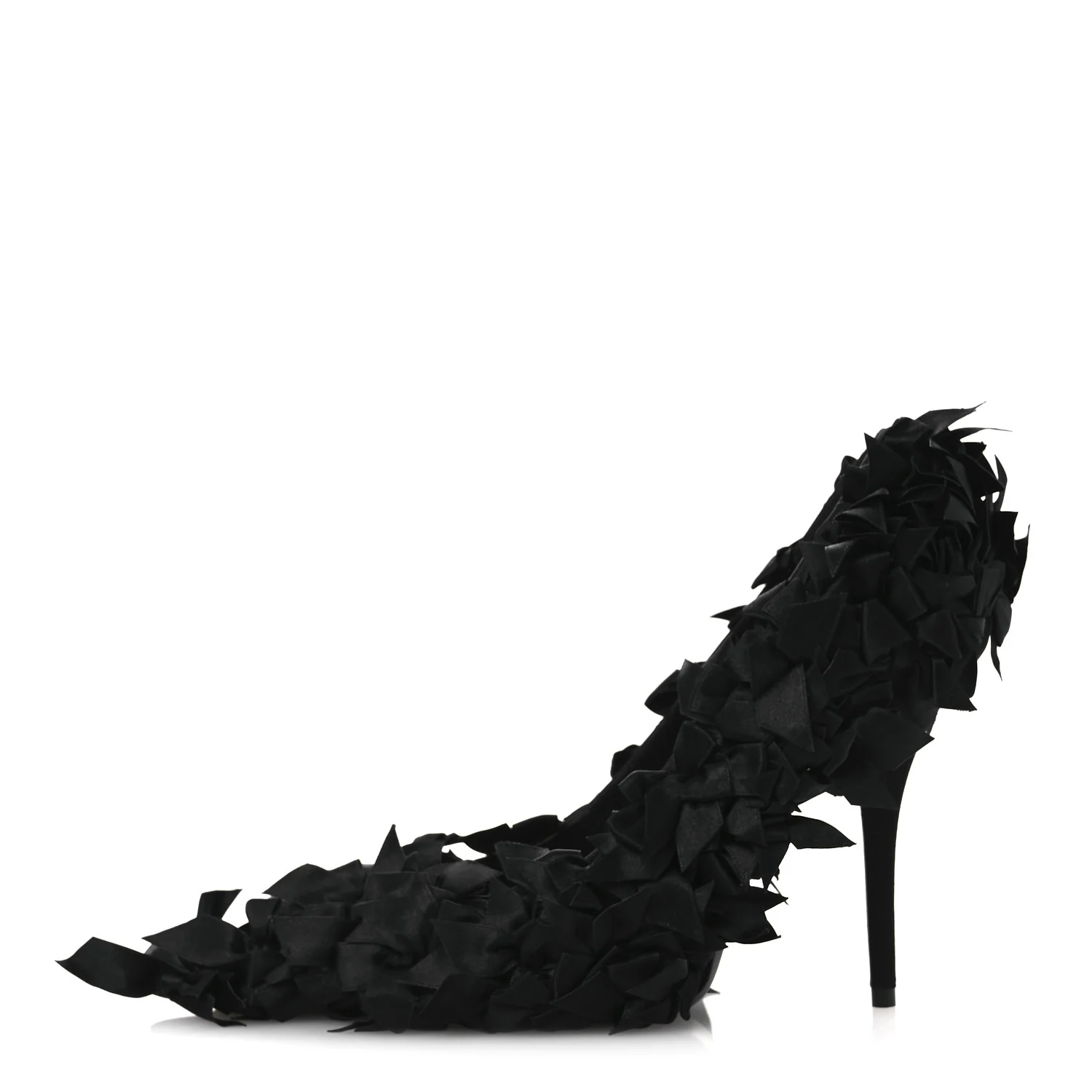Satin Pointed Marie A Bows All Over 110mm Pumps 40 Black
