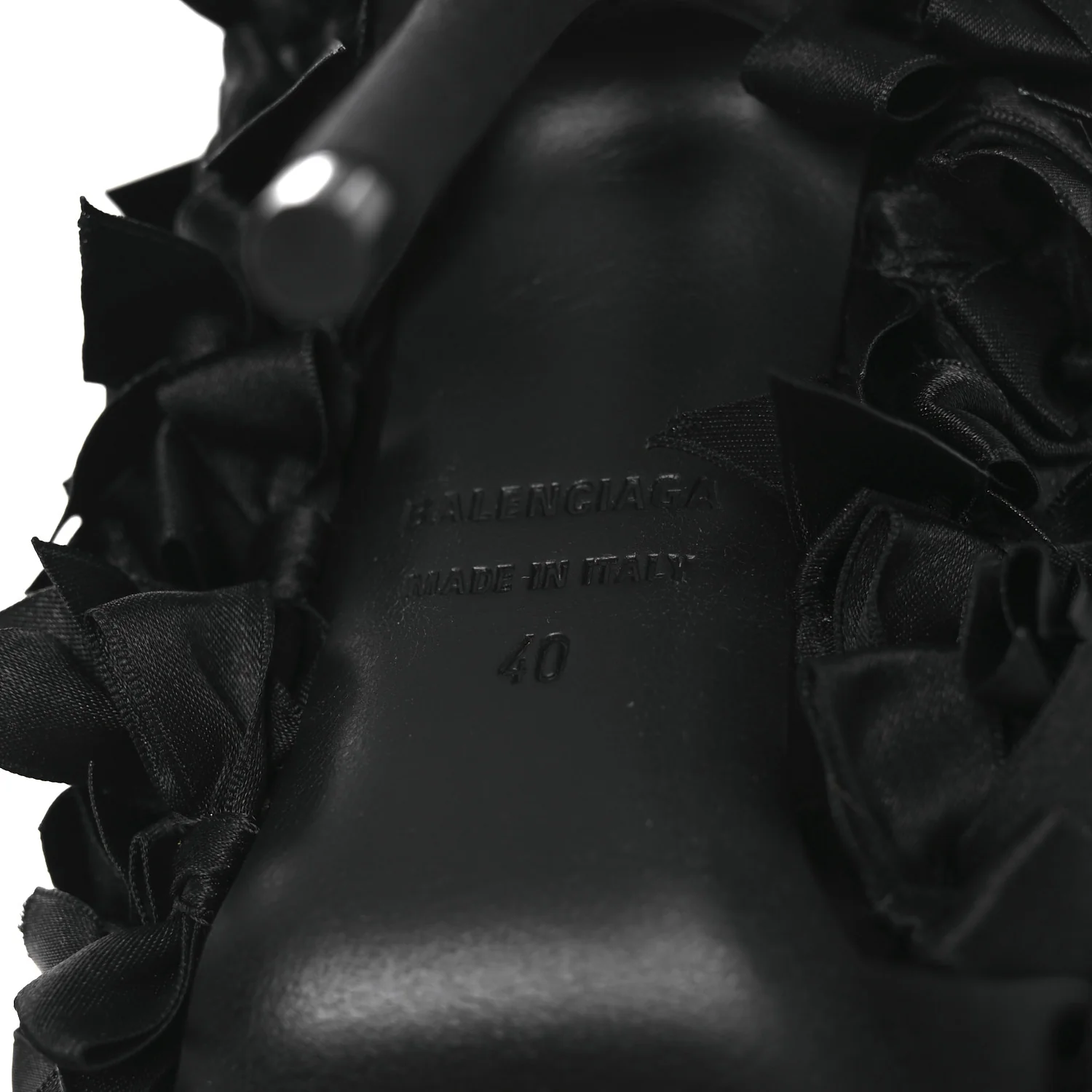 Satin Pointed Marie A Bows All Over 110mm Pumps 40 Black - Image 10