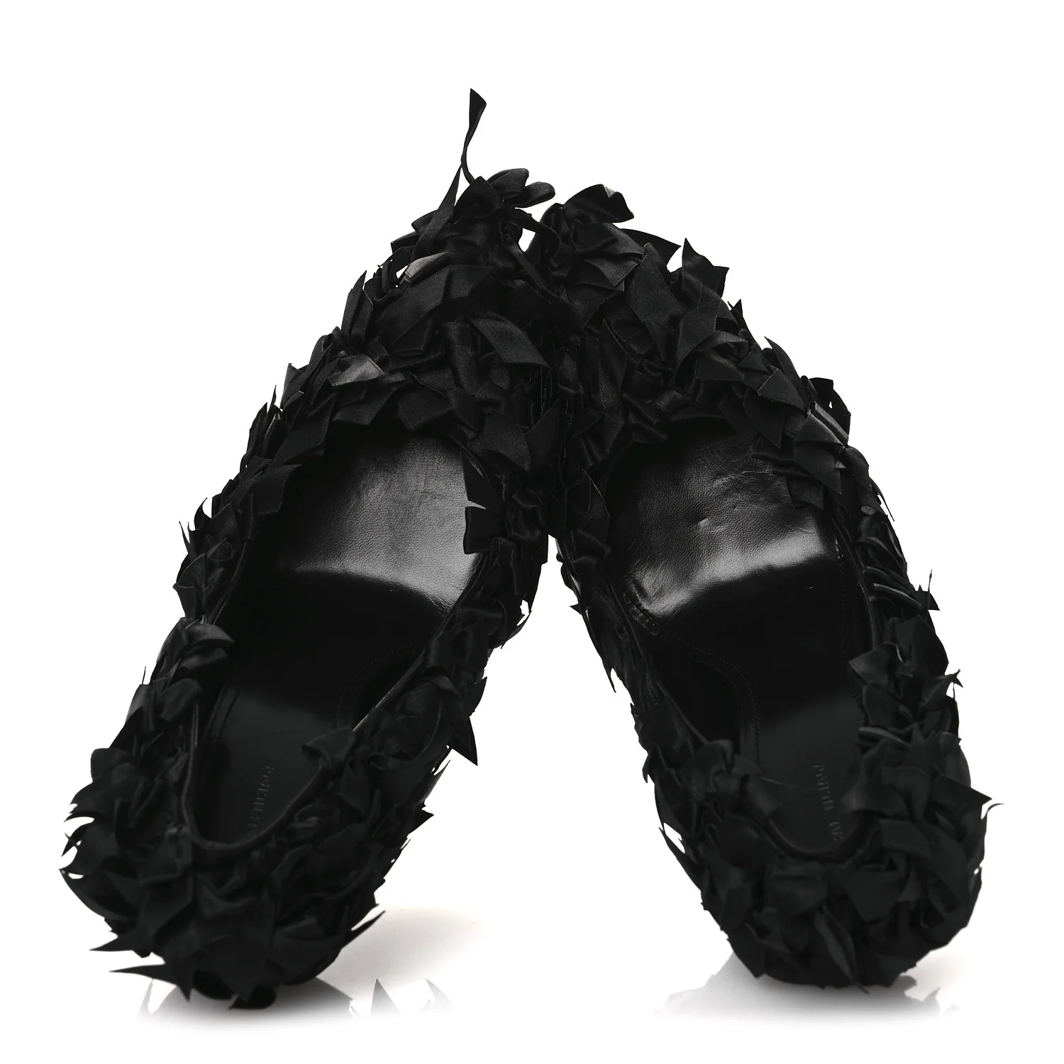 Satin Pointed Marie A Bows All Over 110mm Pumps 40 Black - Image 2