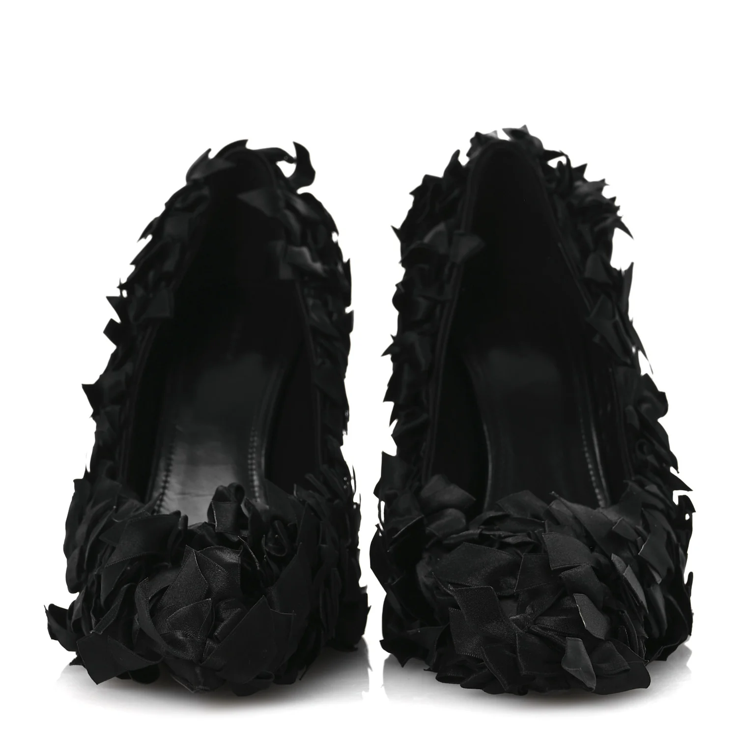 Satin Pointed Marie A Bows All Over 110mm Pumps 40 Black - Image 3