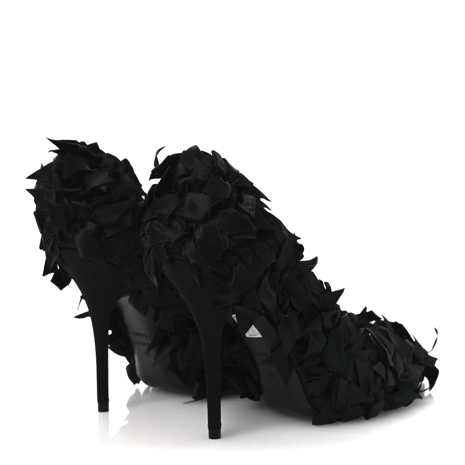 Satin Pointed Marie A Bows All Over 110mm Pumps 40 Black - Image 5