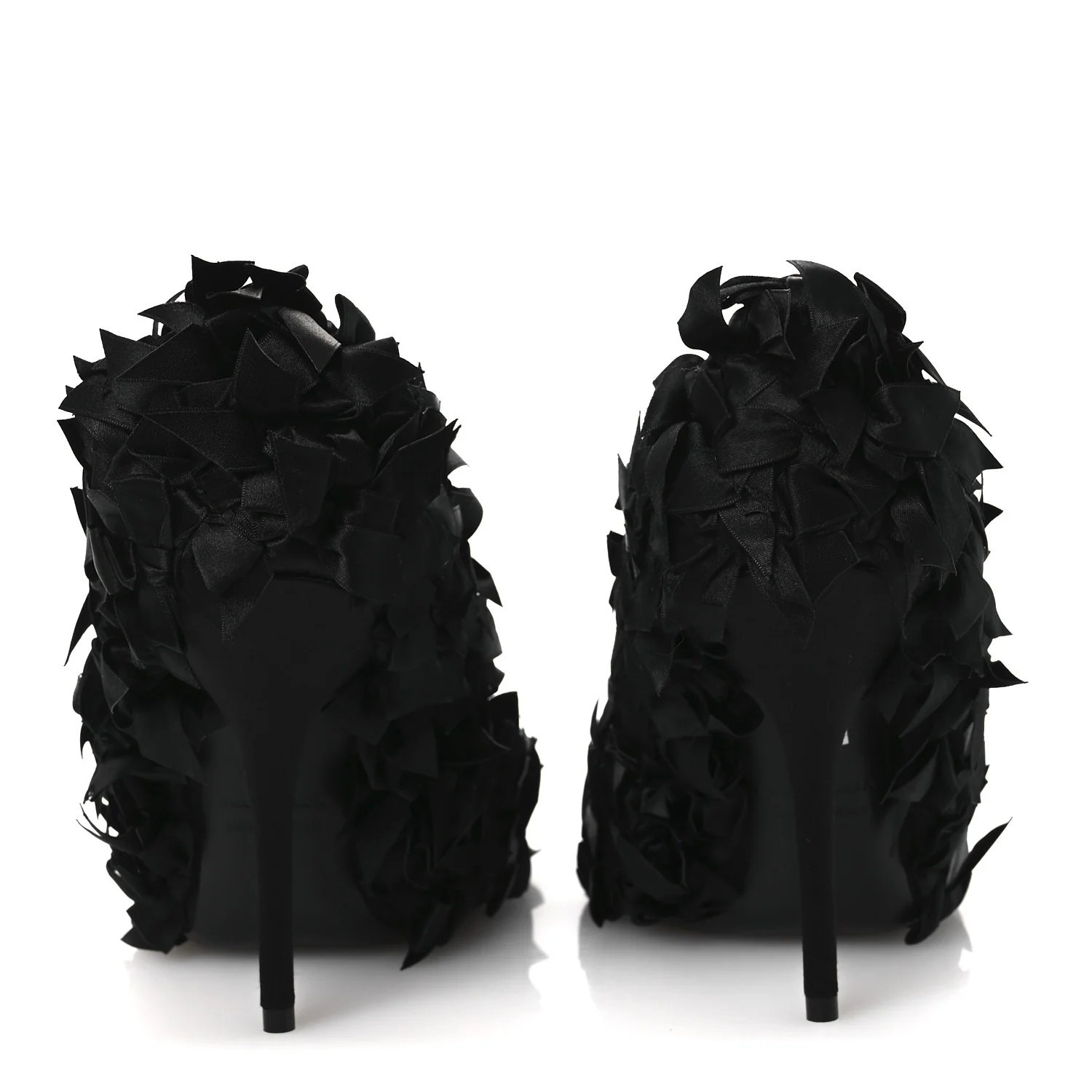 Satin Pointed Marie A Bows All Over 110mm Pumps 40 Black - Image 6