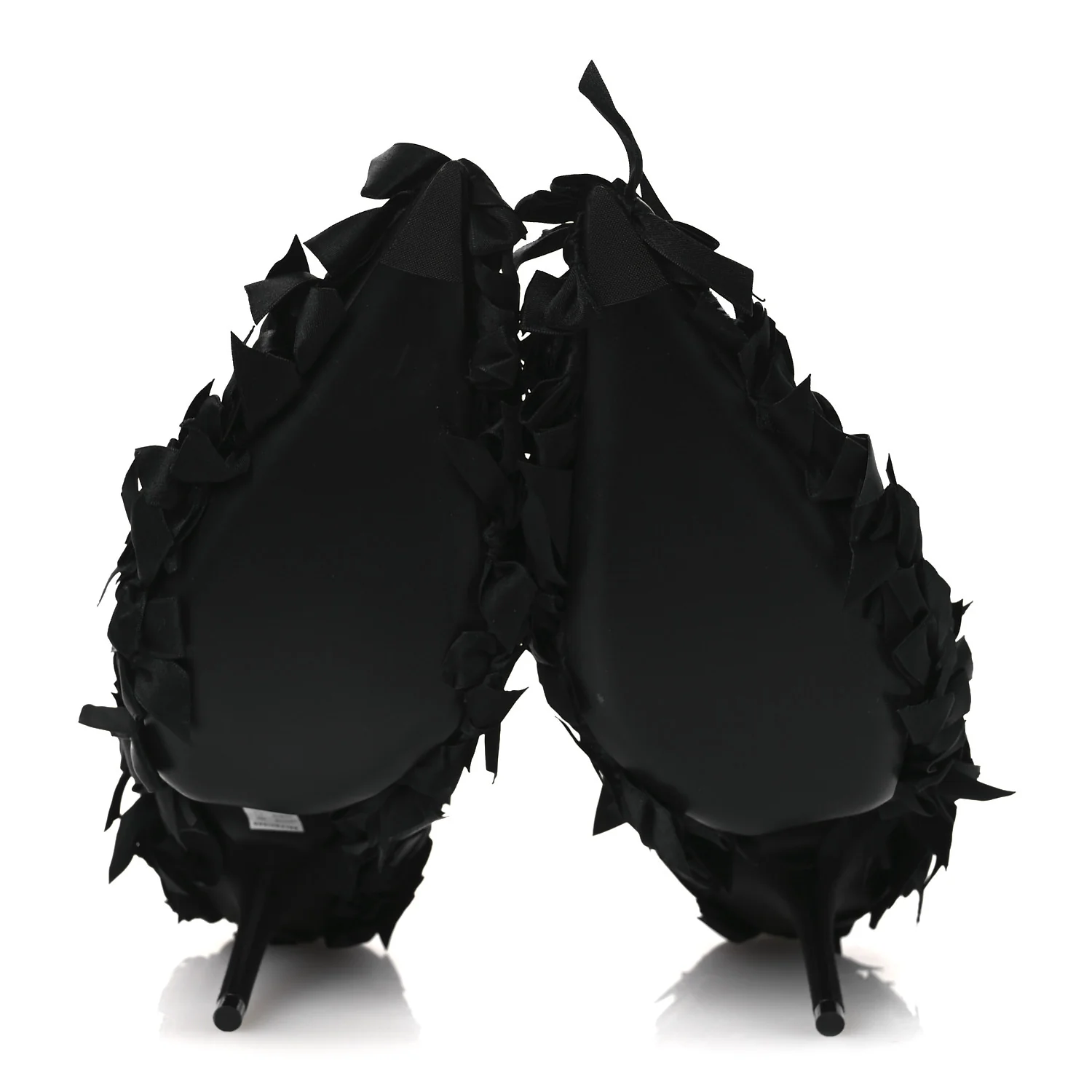 Satin Pointed Marie A Bows All Over 110mm Pumps 40 Black - Image 7