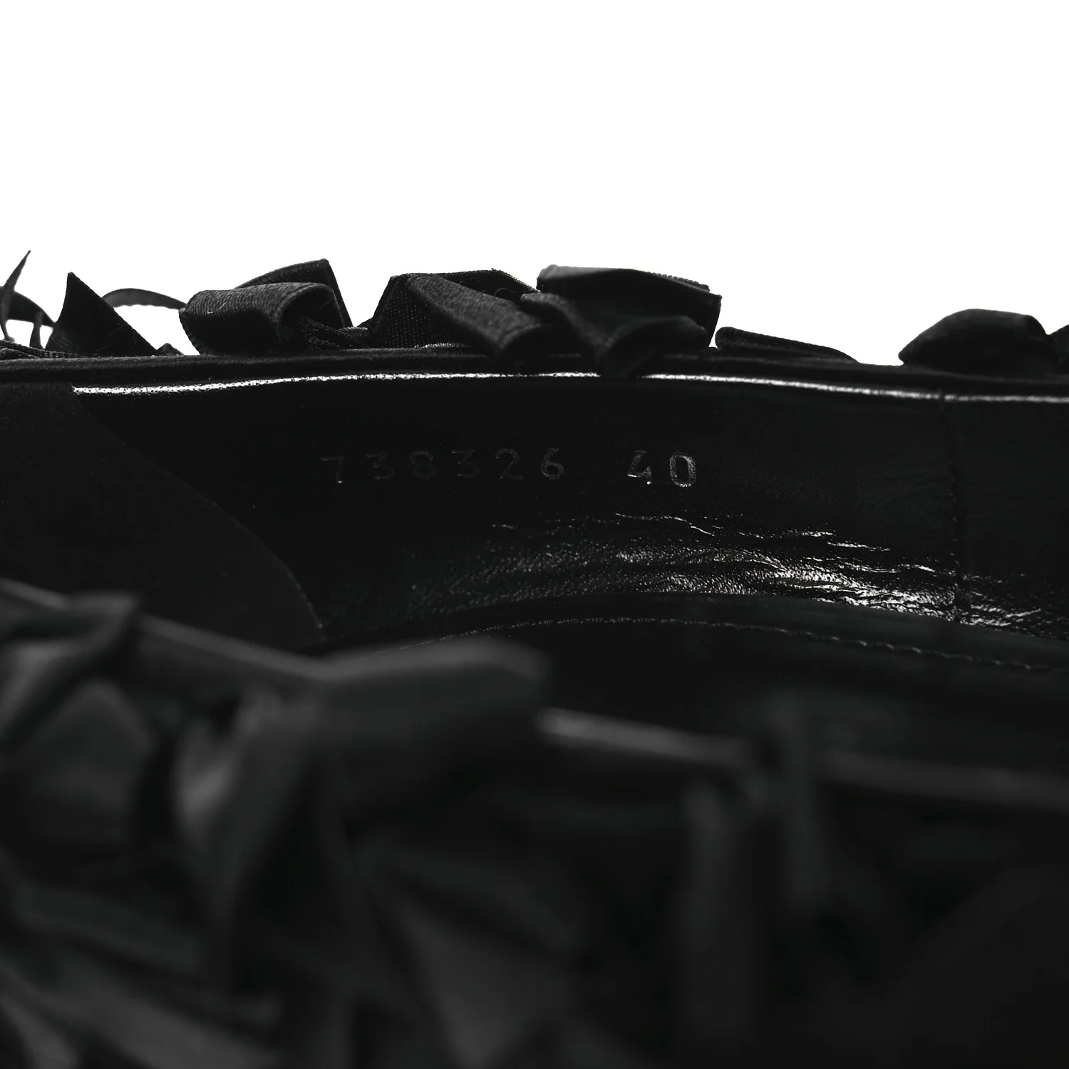 Satin Pointed Marie A Bows All Over 110mm Pumps 40 Black - Image 9