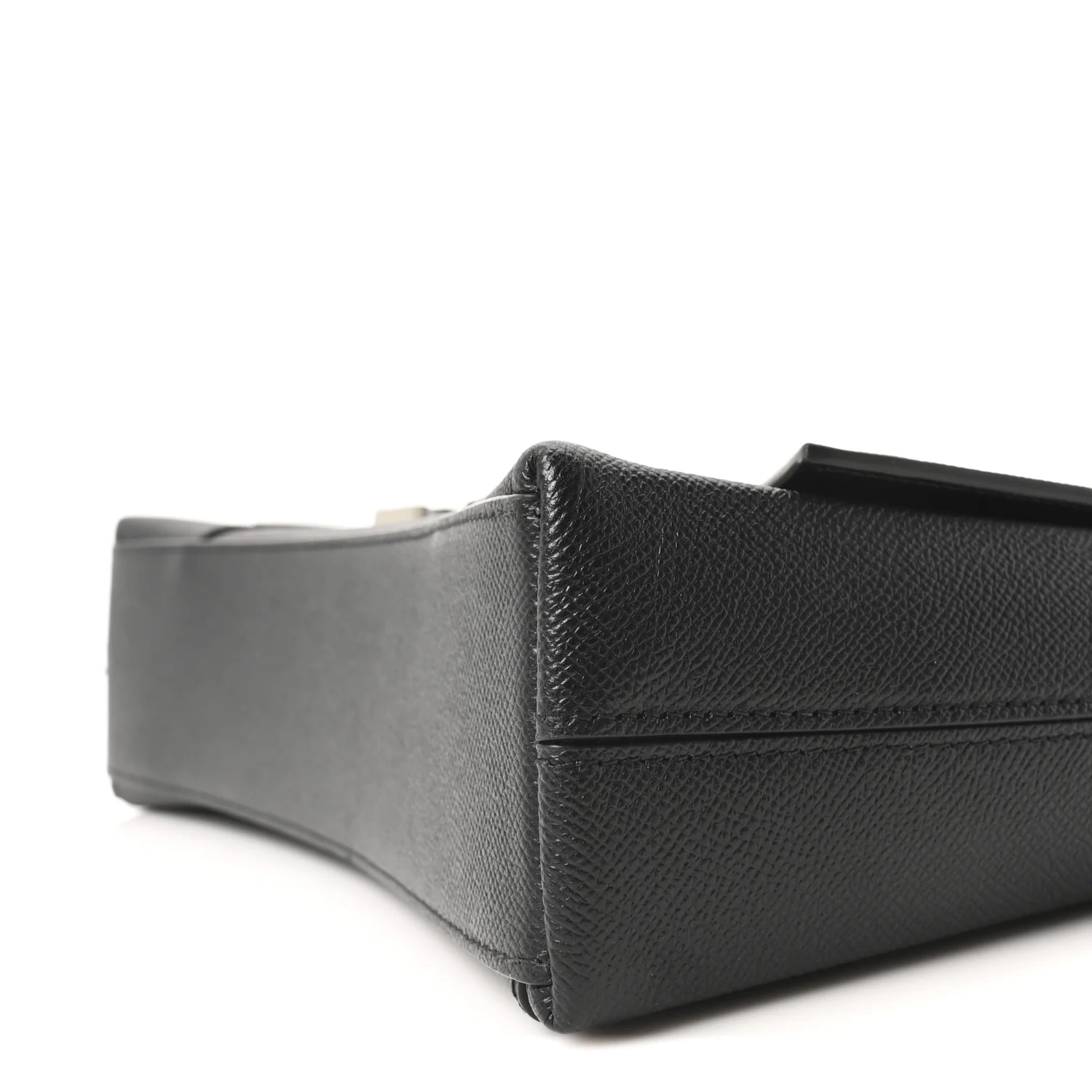 Semi Matte Soft Textured Calfskin Downtown Shoulder Bag Black - Image 10