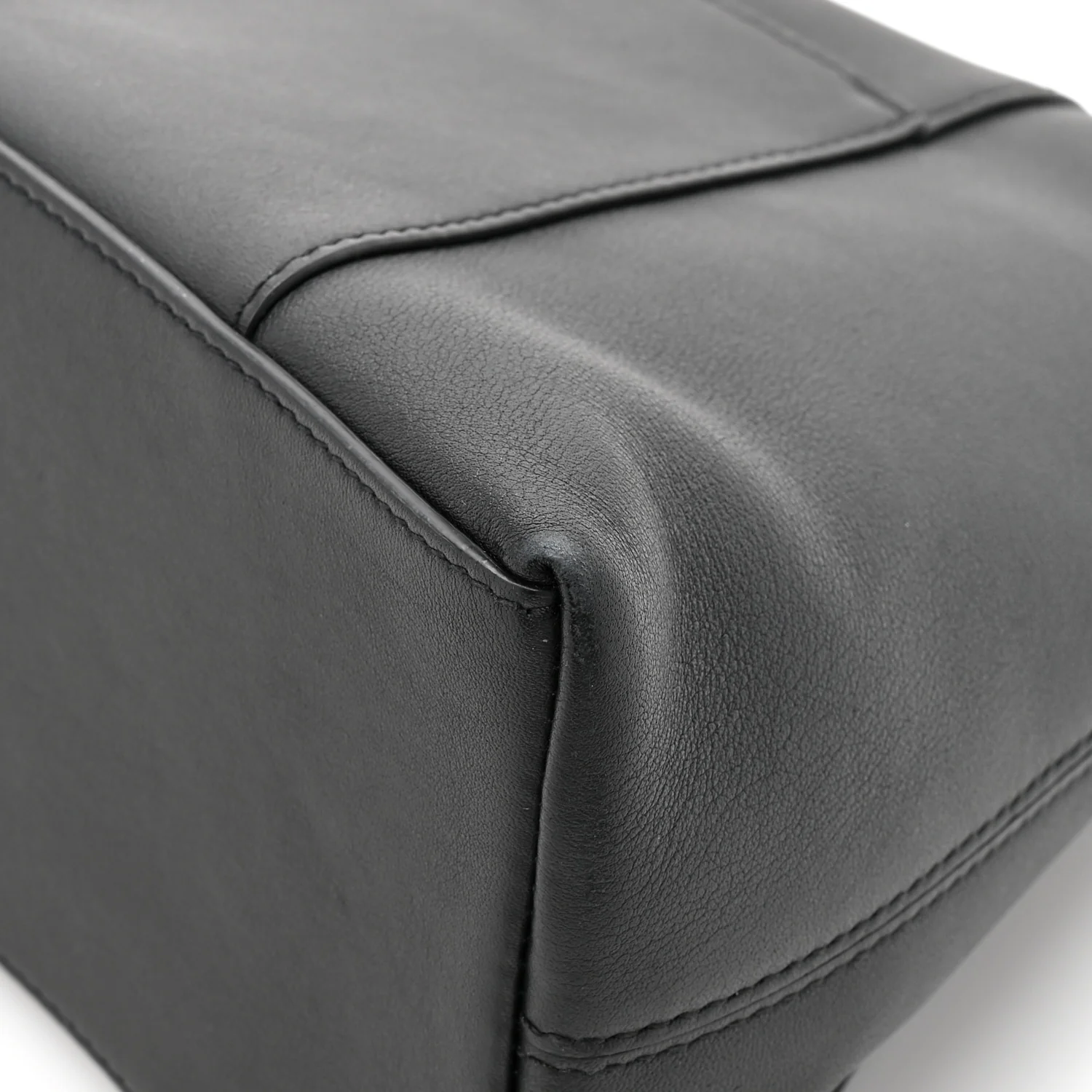 Semi Shiny Smooth Calfskin Monochrome Small Downtown Shoulder Bag Black - Image 12