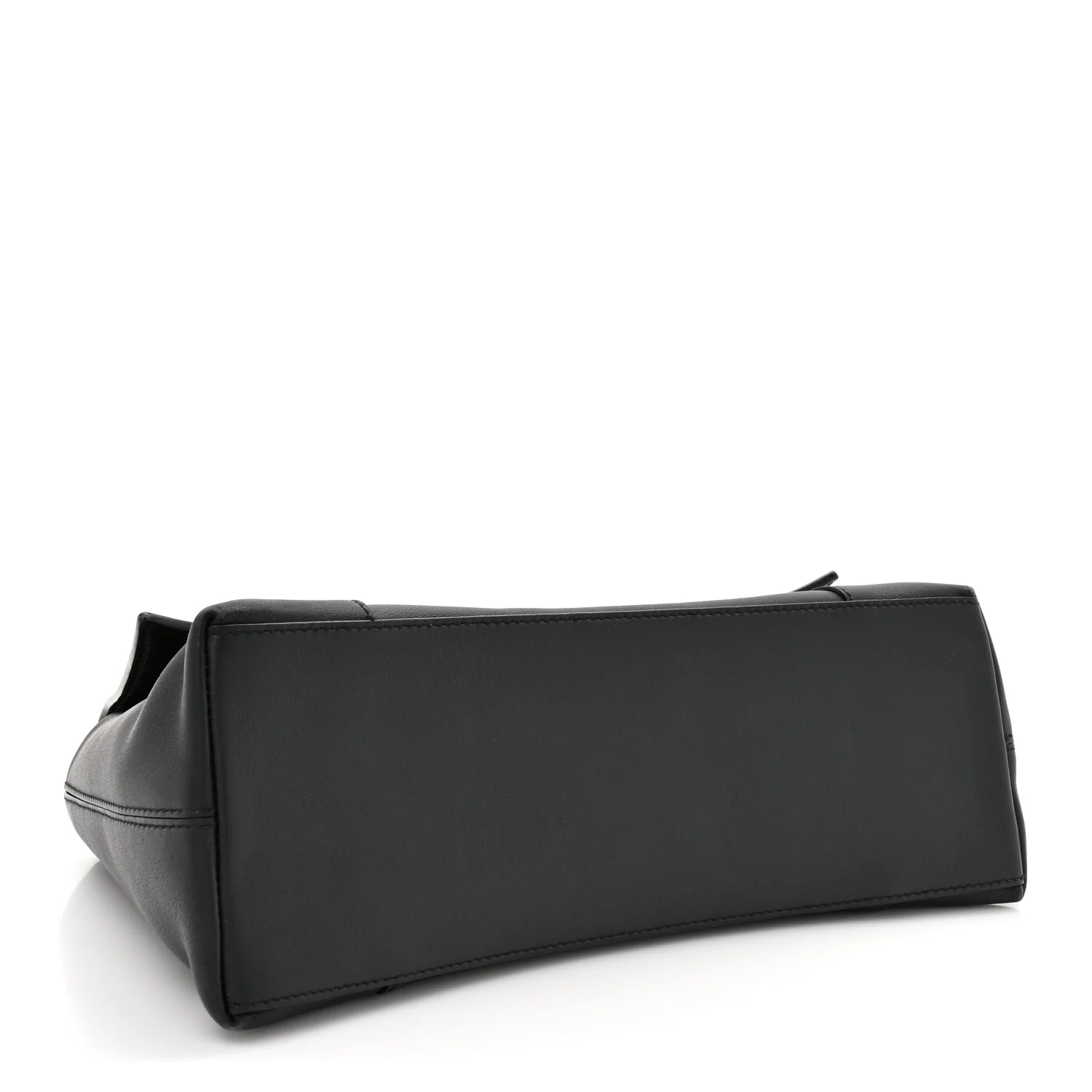 Semi Shiny Smooth Calfskin Monochrome Small Downtown Shoulder Bag Black - Image 4