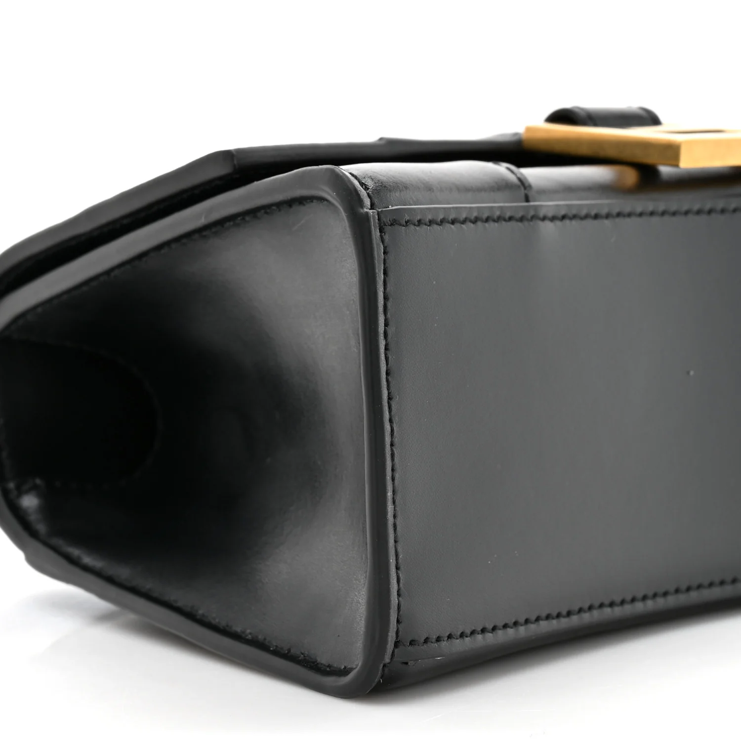 Shiny Box Calfskin Hourglass Top Handle Bag XS Black - Image 10