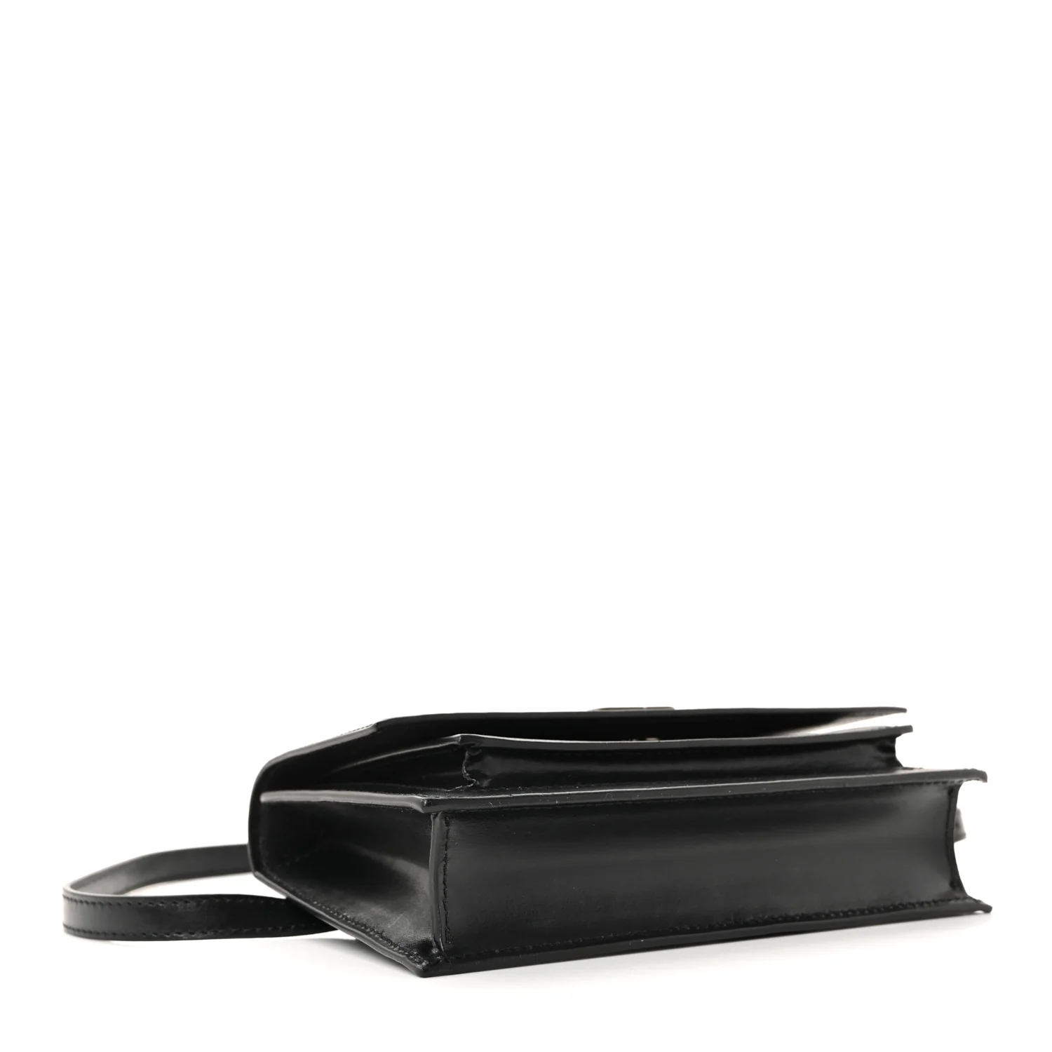 Shiny Box Calfskin Monochrome XS Sharp Belt Bag Black - Image 4