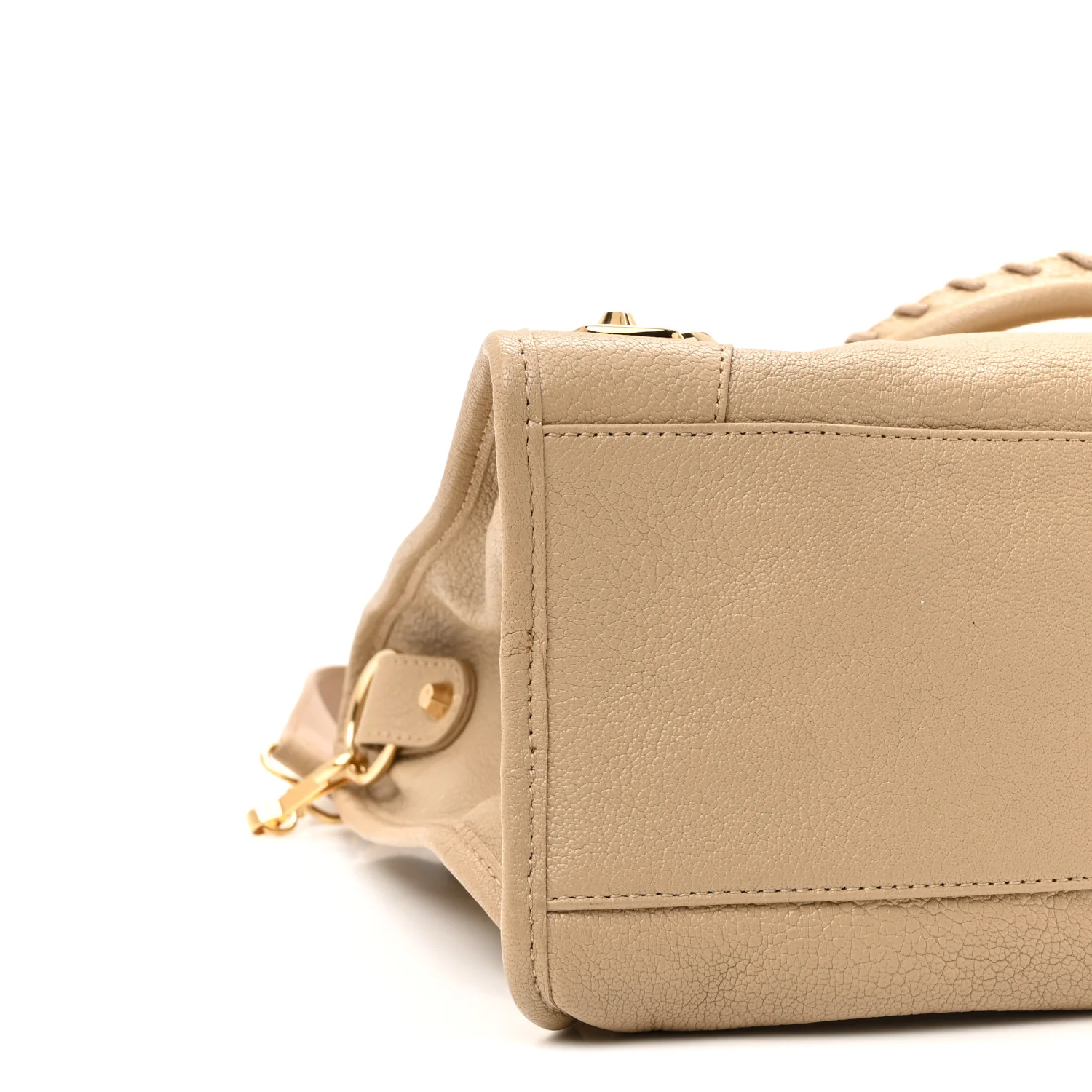Shiny Goatskin Gold Metallic Edge Hardware City Beige Sahara - Image 14