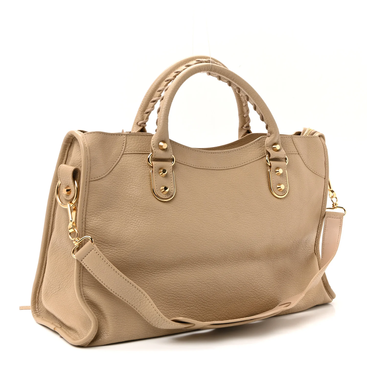 Shiny Goatskin Gold Metallic Edge Hardware City Beige Sahara - Image 4