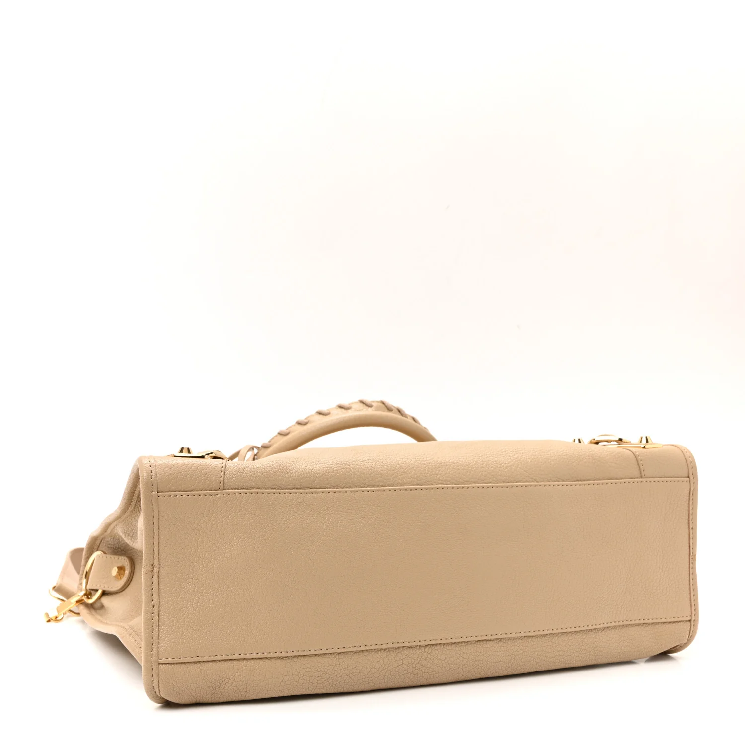 Shiny Goatskin Gold Metallic Edge Hardware City Beige Sahara - Image 7
