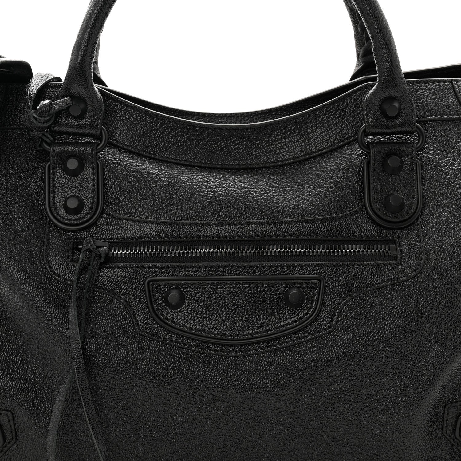 Shiny Grained Goatskin Black Metallic Edge City Black - Image 9