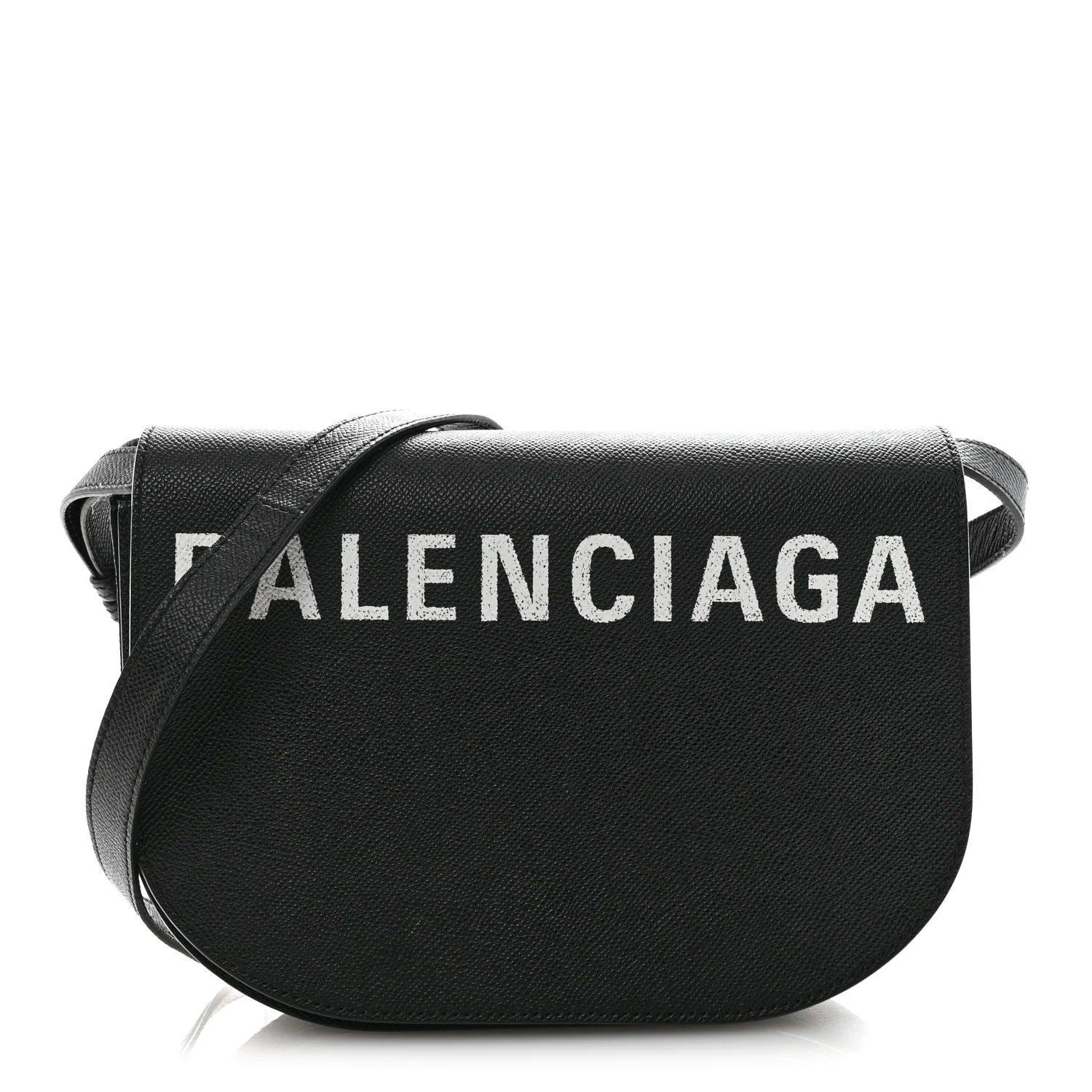 Signature Grained Calfskin Logo S Ville Day Bag Black