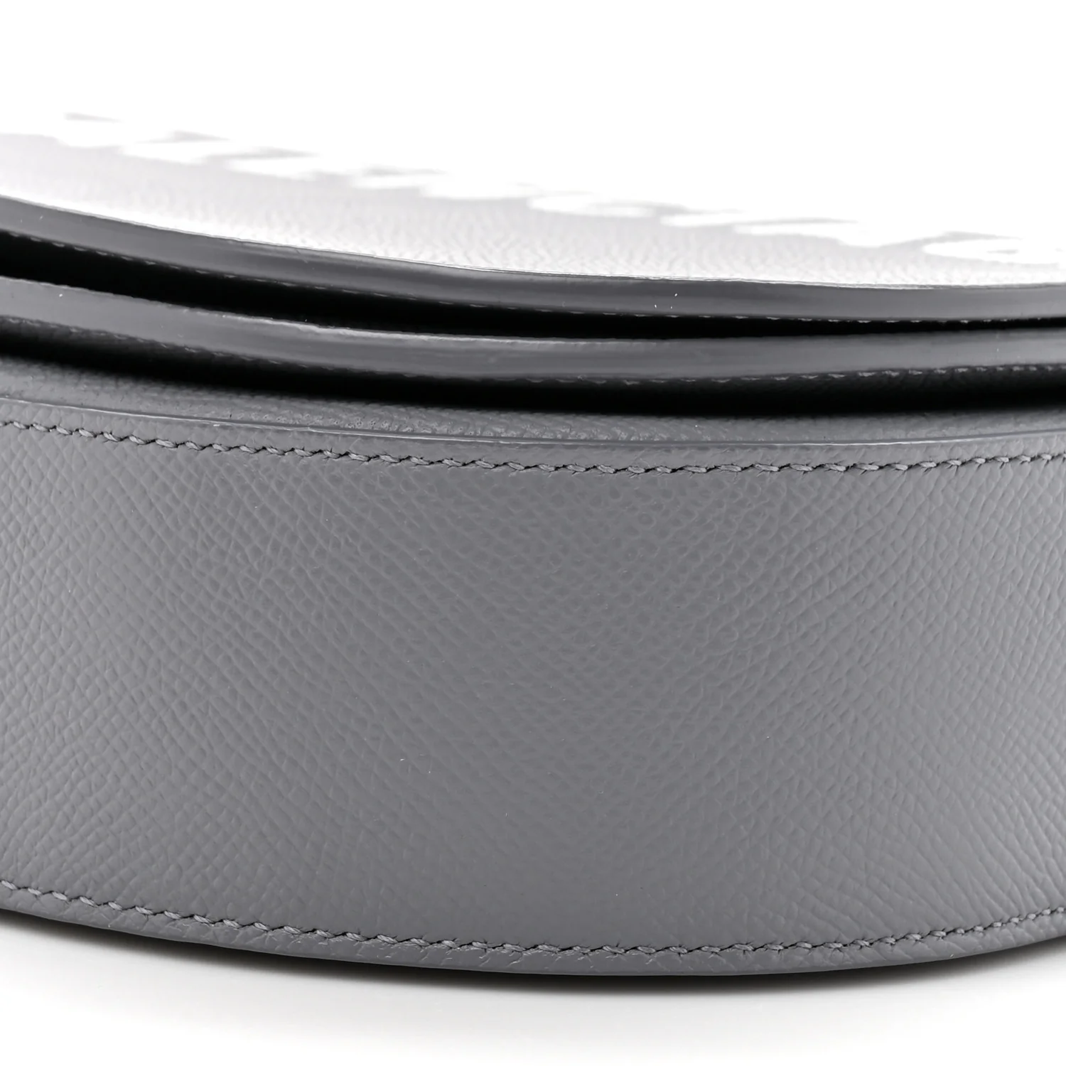Signature Grained Calfskin Logo S Ville Day Bag Gris Perle Fonce White - Image 10