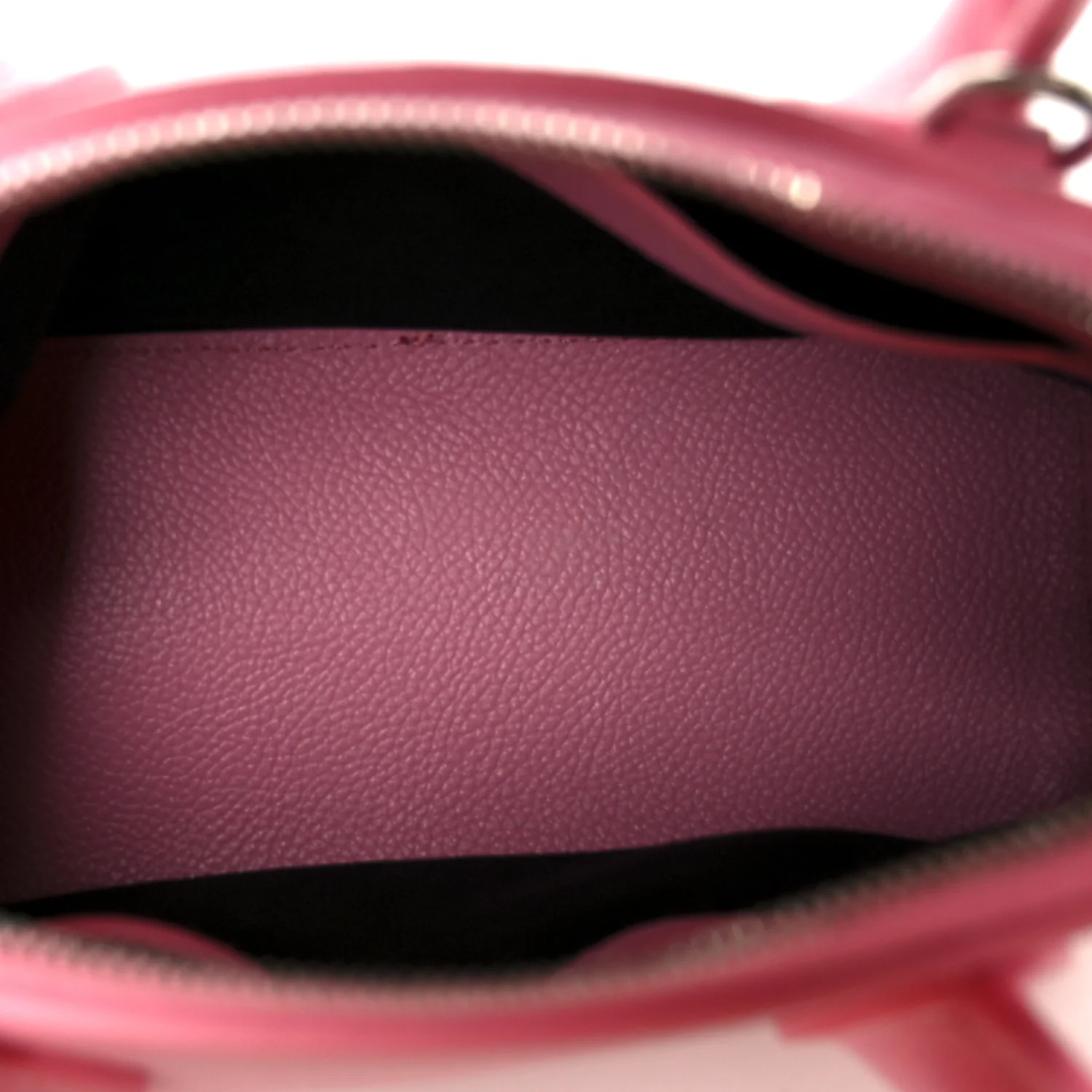 Signature Grained Calfskin Logo XXS Ville Top Handle Bag Rose Bubblegum Black - Image 5