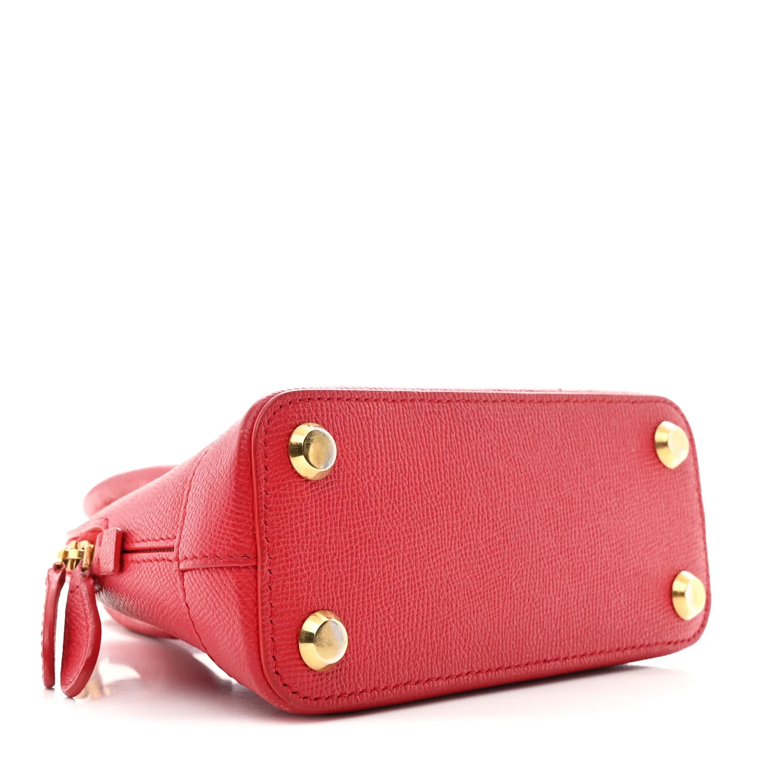 Signature Grained Calfskin Logo XXS Ville Top Handle Bag Rouge Lantern Black - Image 4