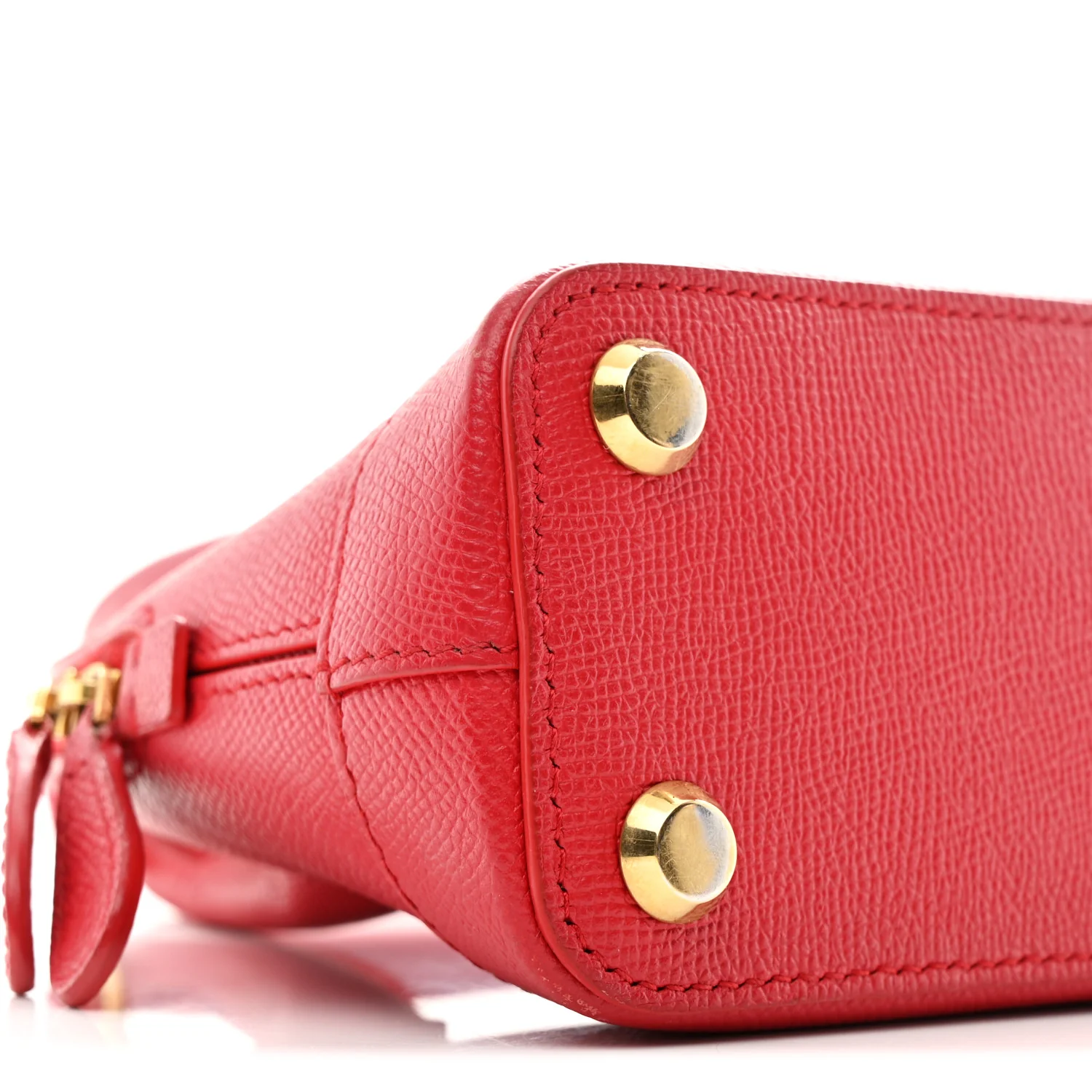 Signature Grained Calfskin Logo XXS Ville Top Handle Bag Rouge Lantern Black - Image 8