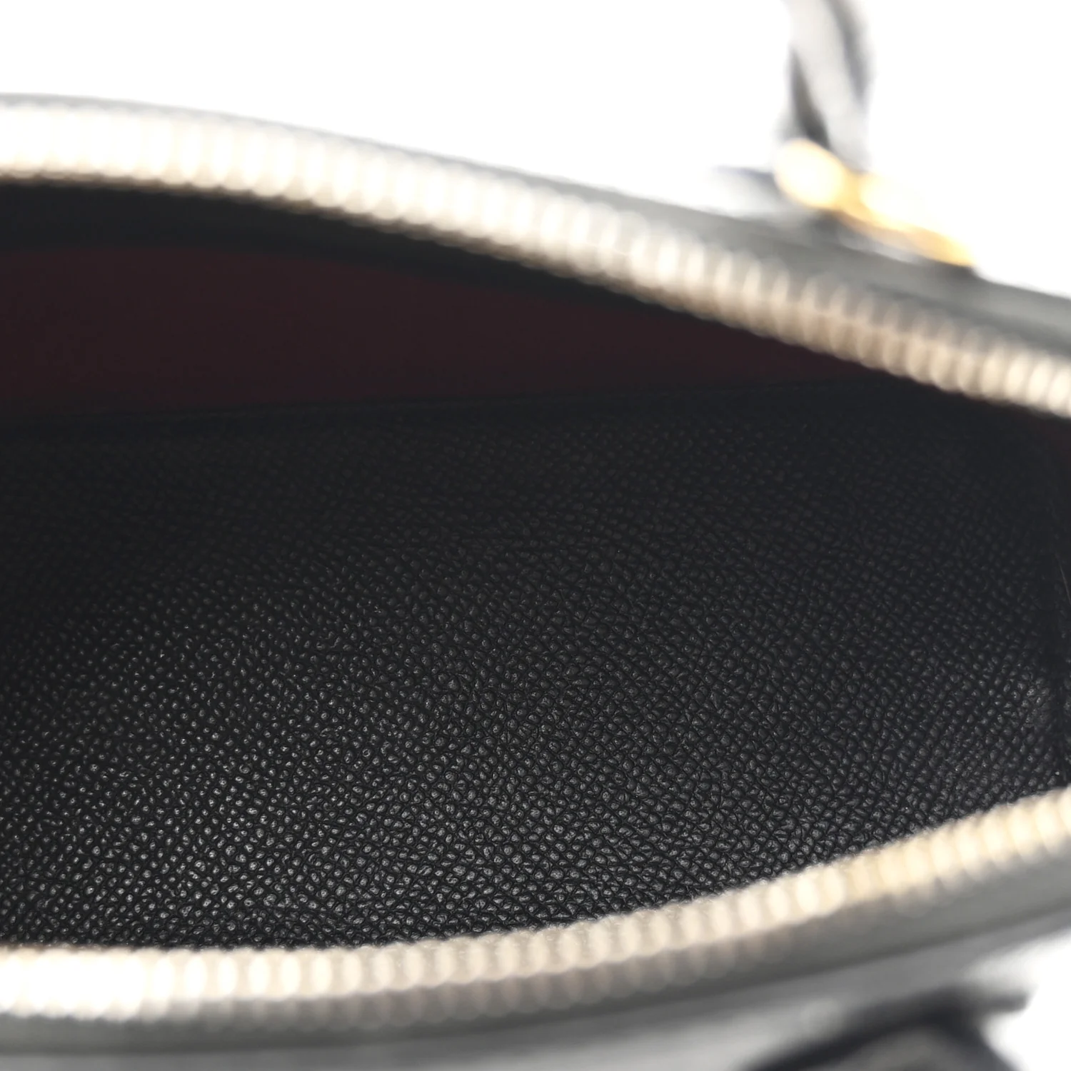 Signature Grained Calfskin XXS Ville Top Handle Bag Black White - Image 5